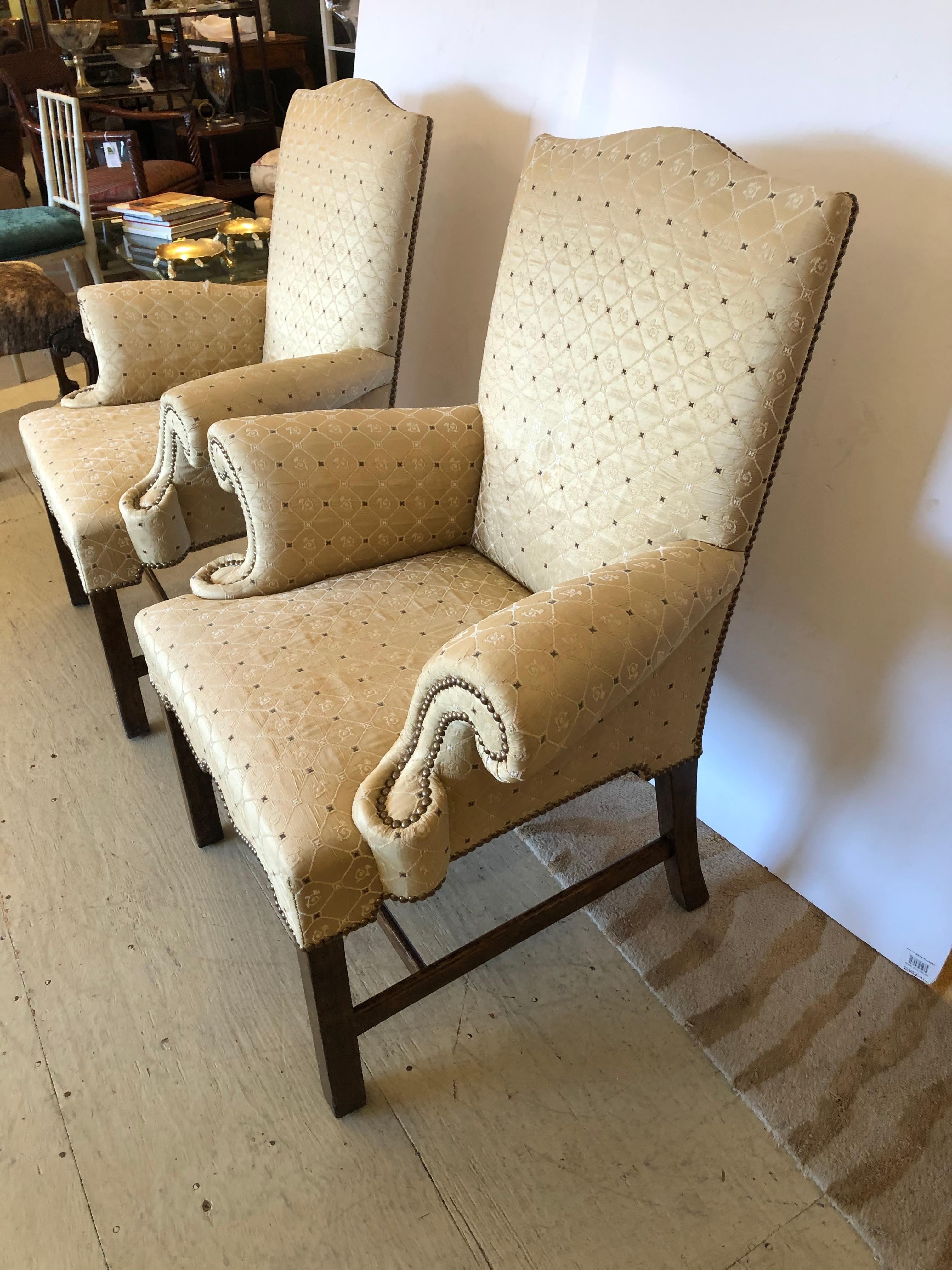Superbly Styled Dramatic Pair of Designer Club Chairs 4