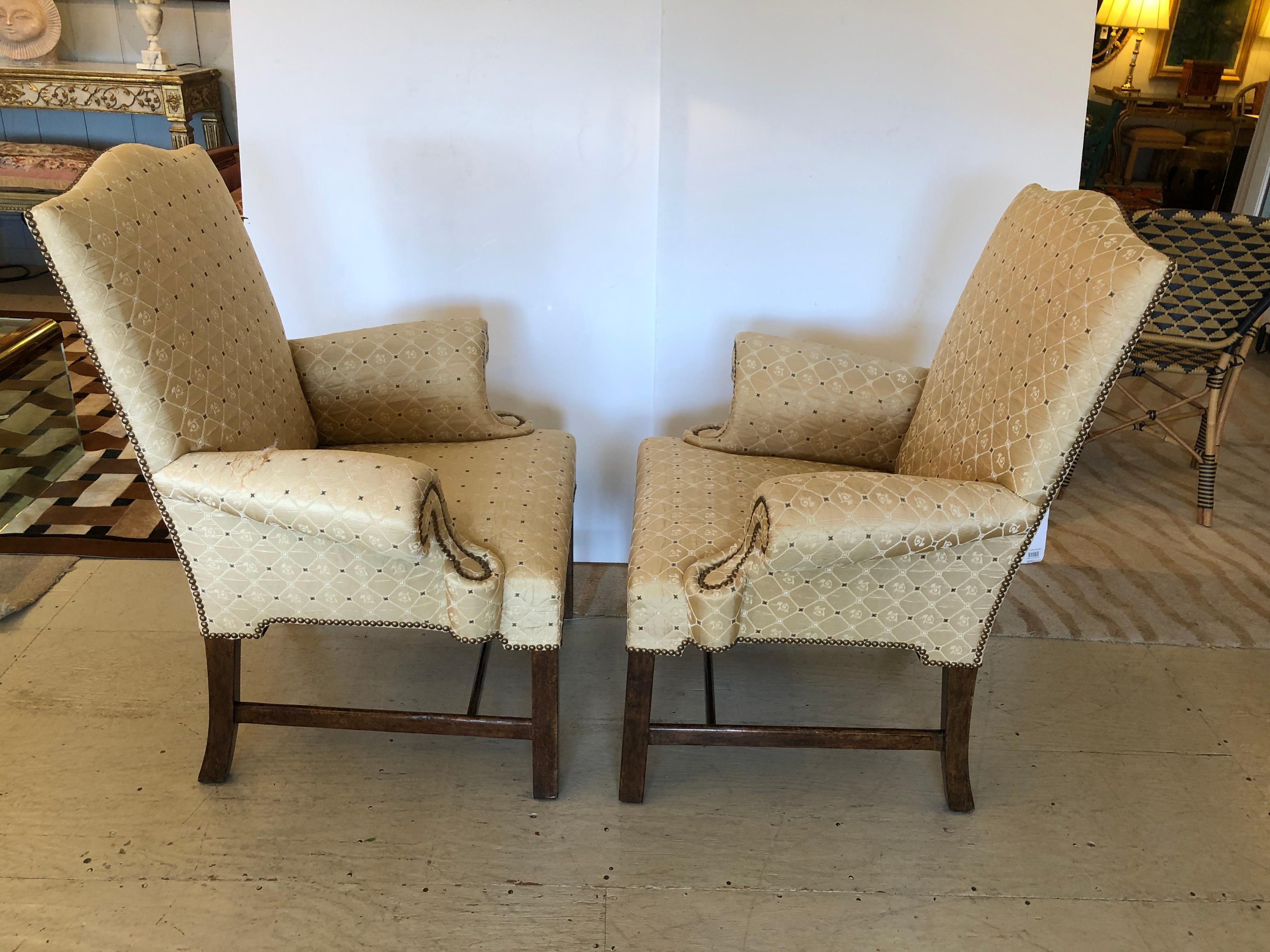 North American Superbly Styled Dramatic Pair of Designer Club Chairs
