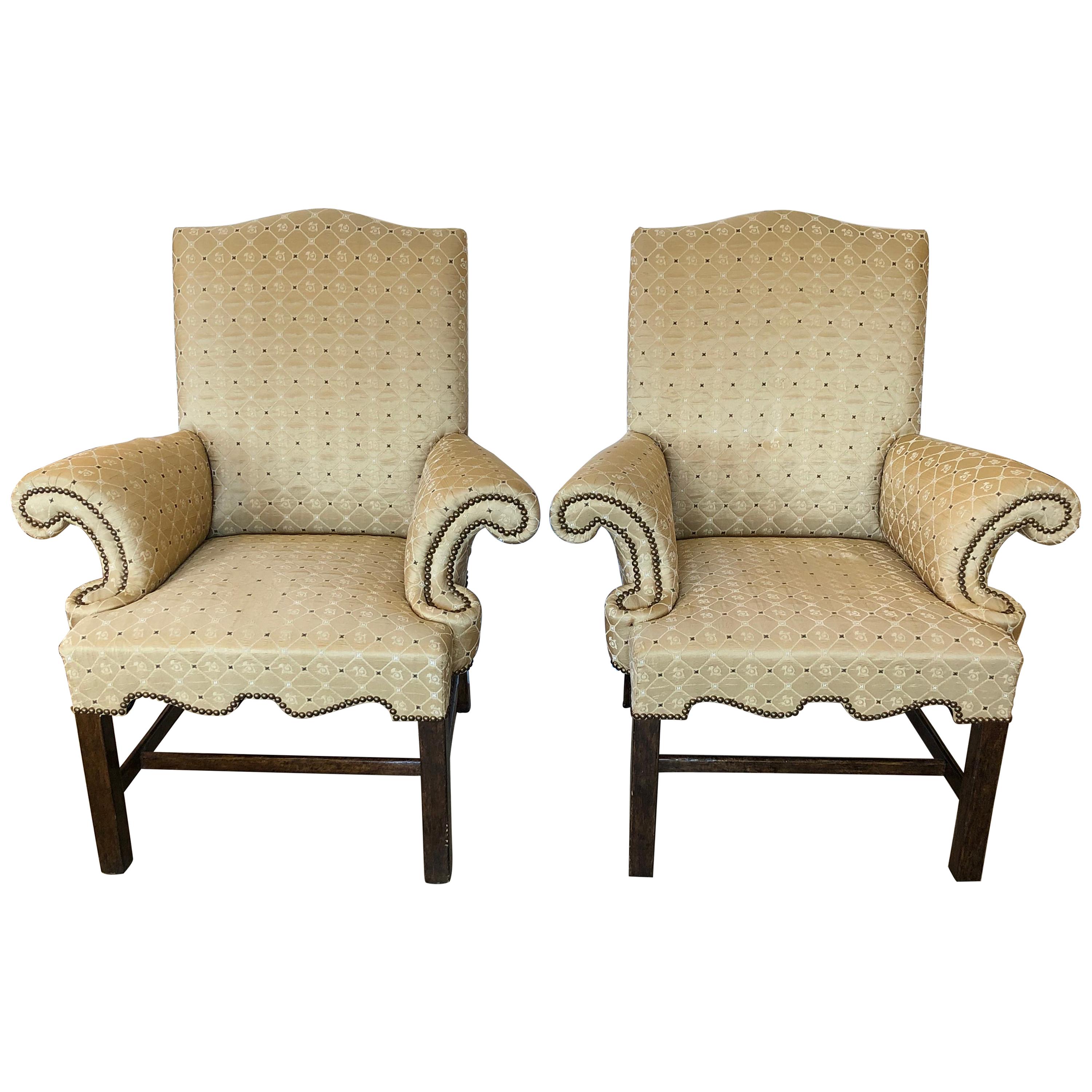 Superbly Styled Dramatic Pair of Designer Club Chairs