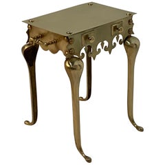 Vintage Superbly Stylish Solid Brass Trivet Shaped End Table