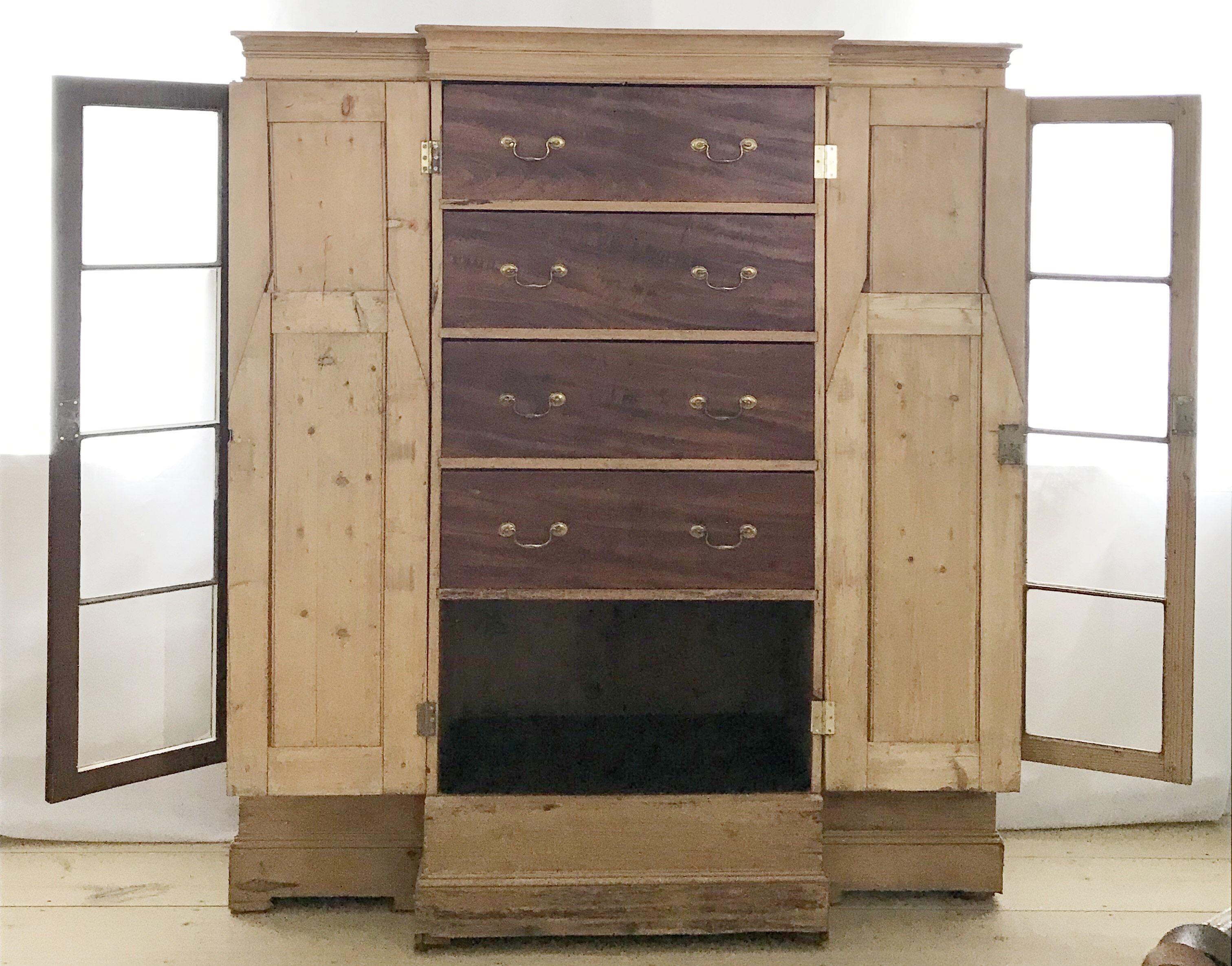Rustic Superbly Versatile 19th Century Pine Scottish Solicitors Cabinet Armoire For Sale