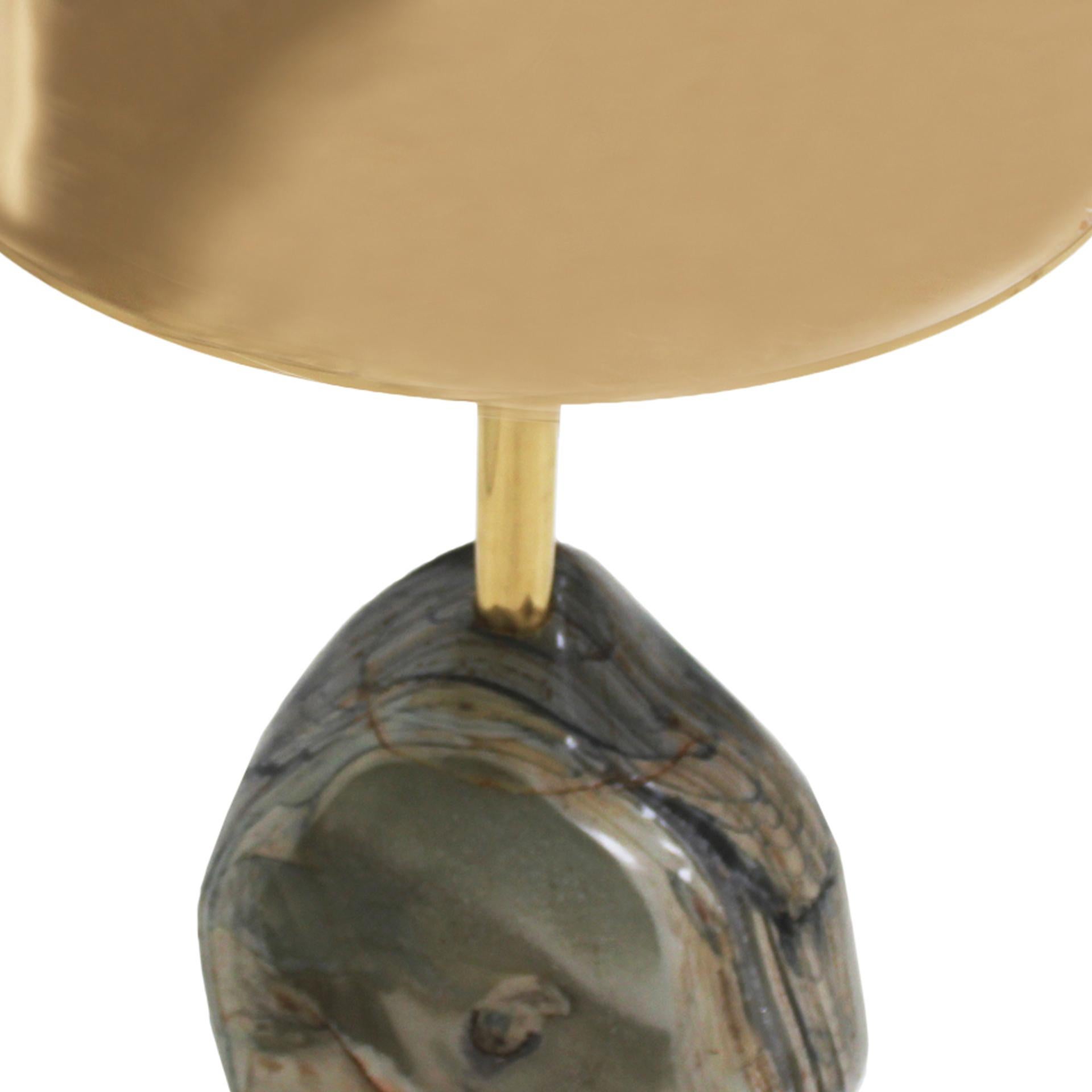 Table d'appoint contemporaine italienne en laiton et agate de Superego Studio en vente 2