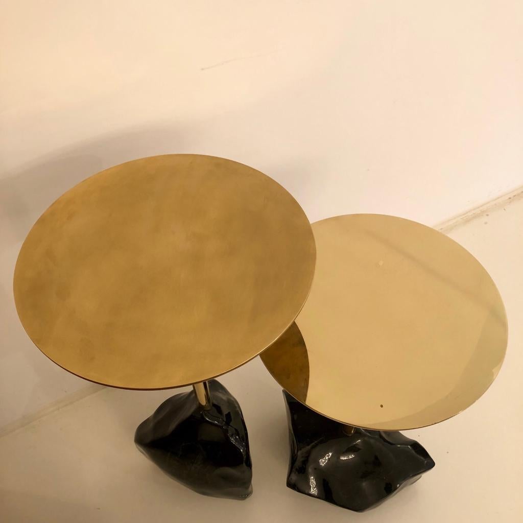 Superego Studio Brass and Agate Pair of Italian Side Tables 8
