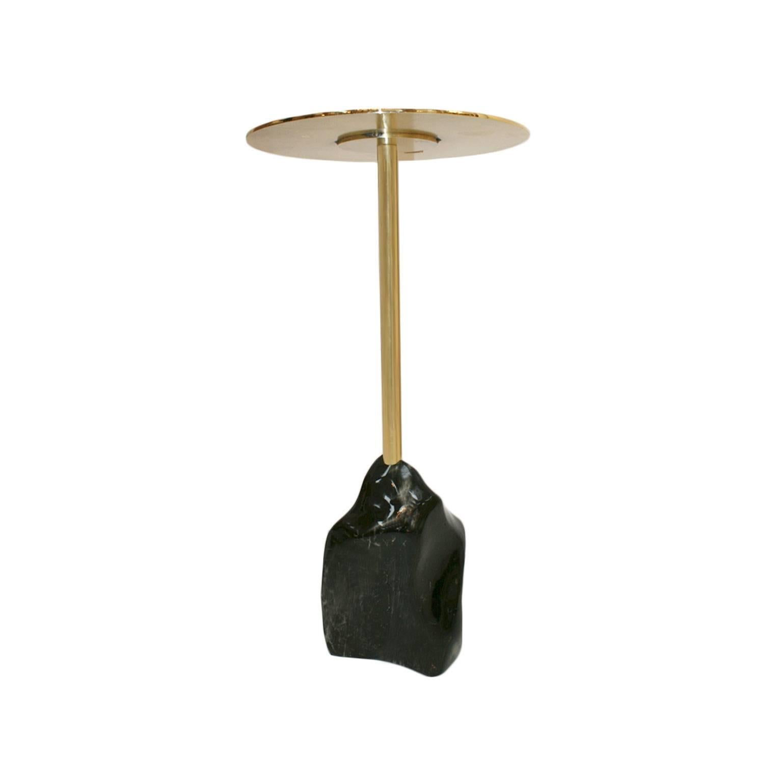 Contemporary Superego Studio Brass and Agate Pair of Italian Side Tables