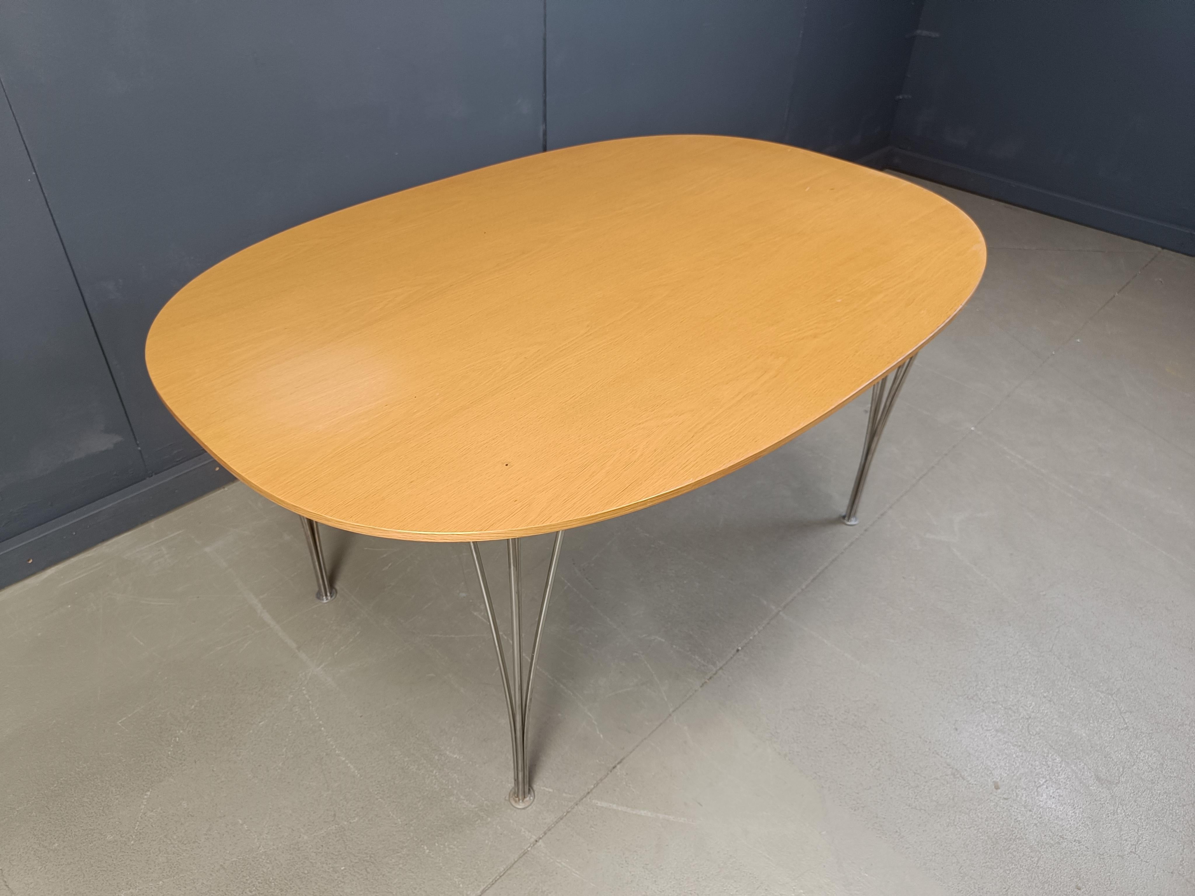 Beech Superellipse Table by Bruno Mathsson and Piet Hein for Fritz Hansen For Sale