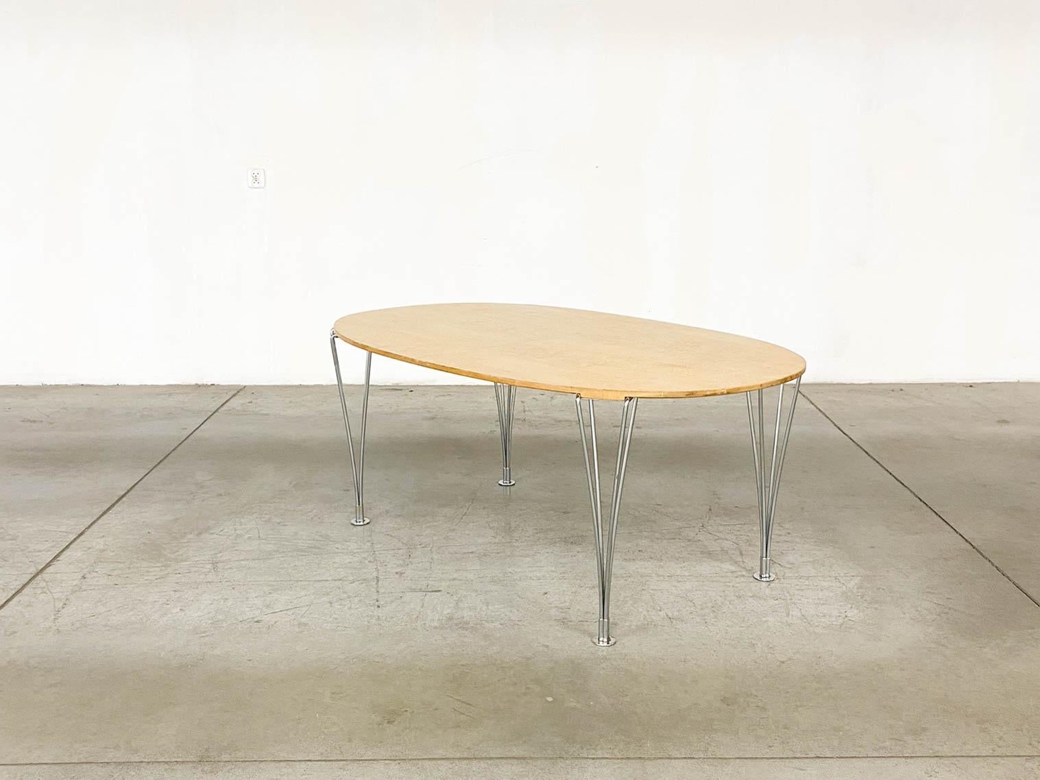 Metal Superellipse Table by Bruno Mathsson and Piet Hein for Fritz Hansen For Sale