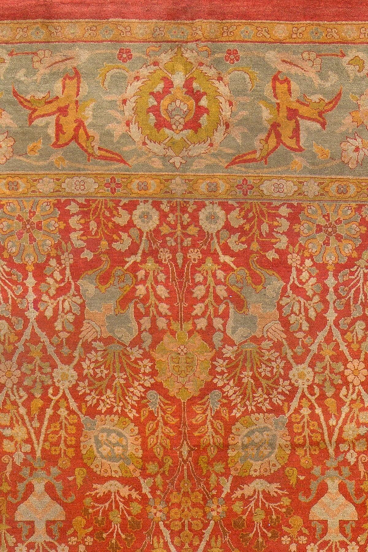 Superfine Antique Indian Agra Rug For Sale 9