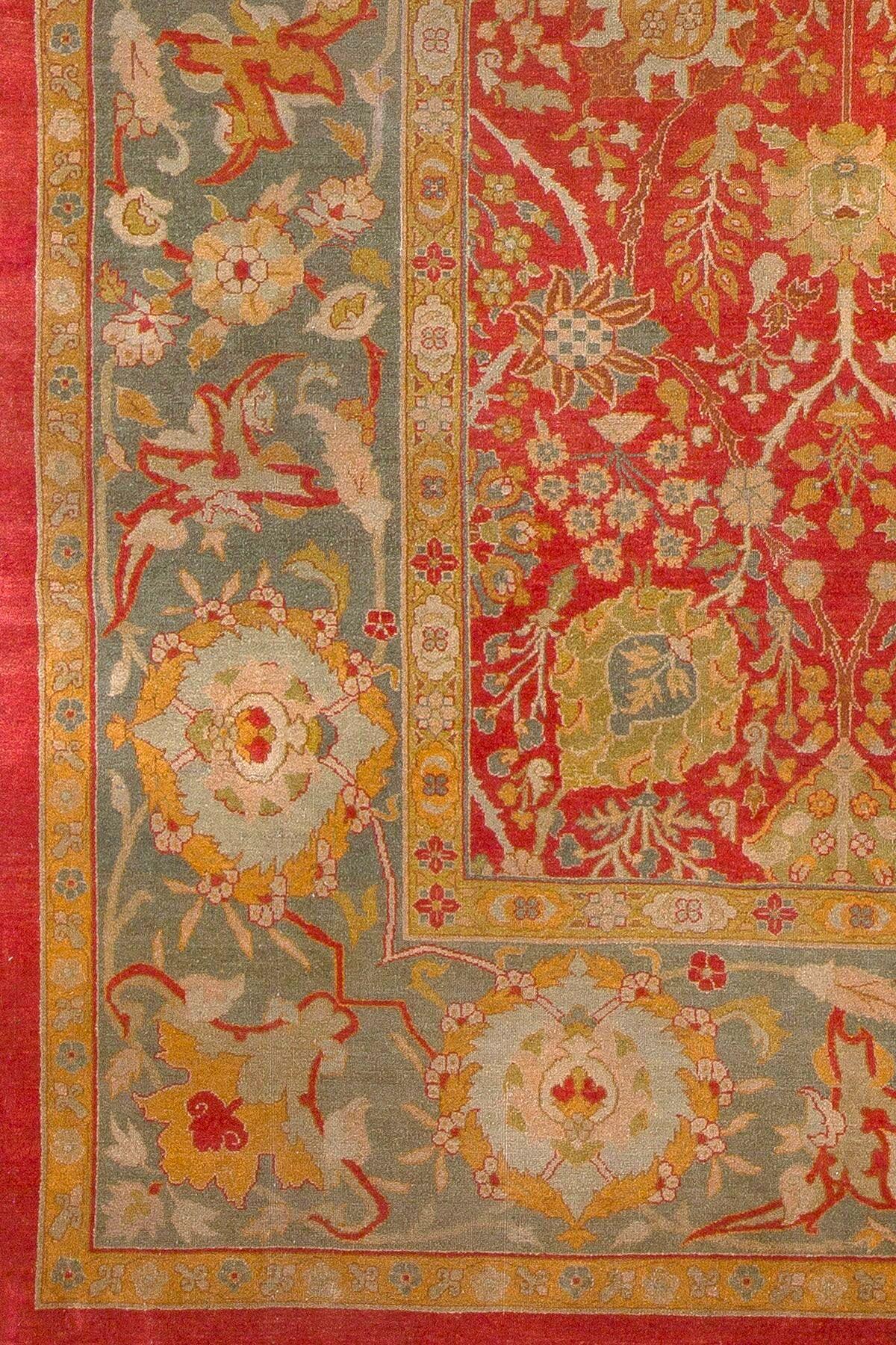Zabihi Collection 19th century Superfine Antique Indian Agra Rug For Sale 12