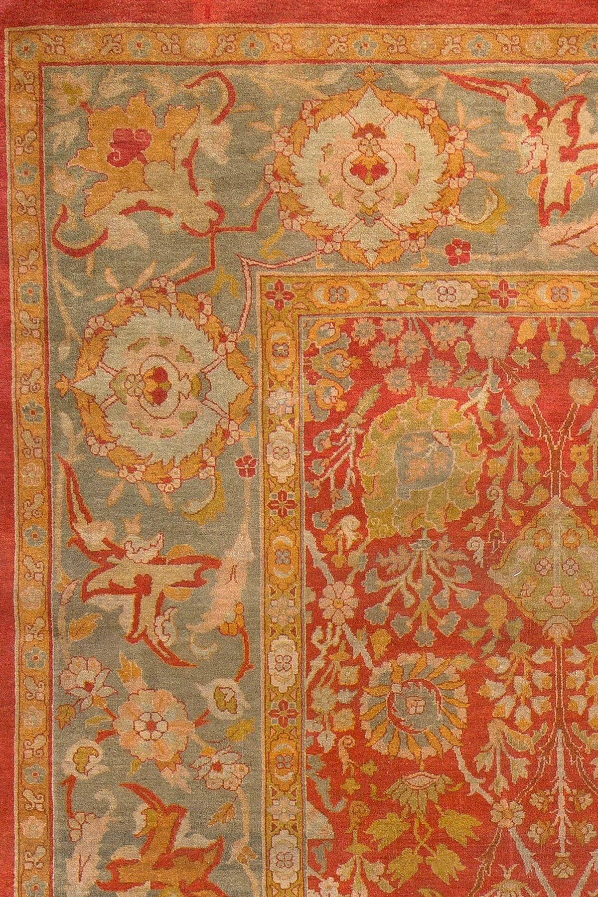 Indien Superbe tapis indien ancien Agra en vente