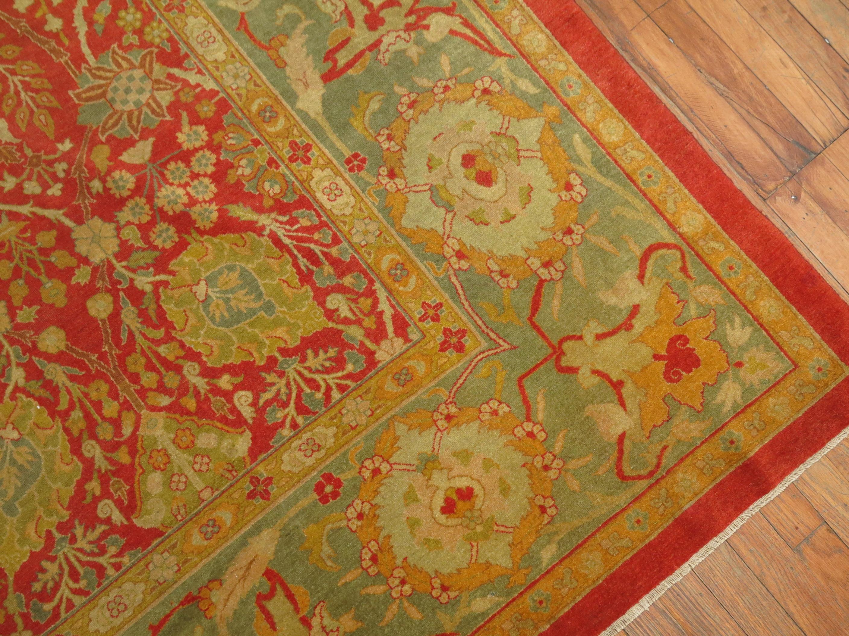19th Century Superfine Antique Indian Agra Rug For Sale