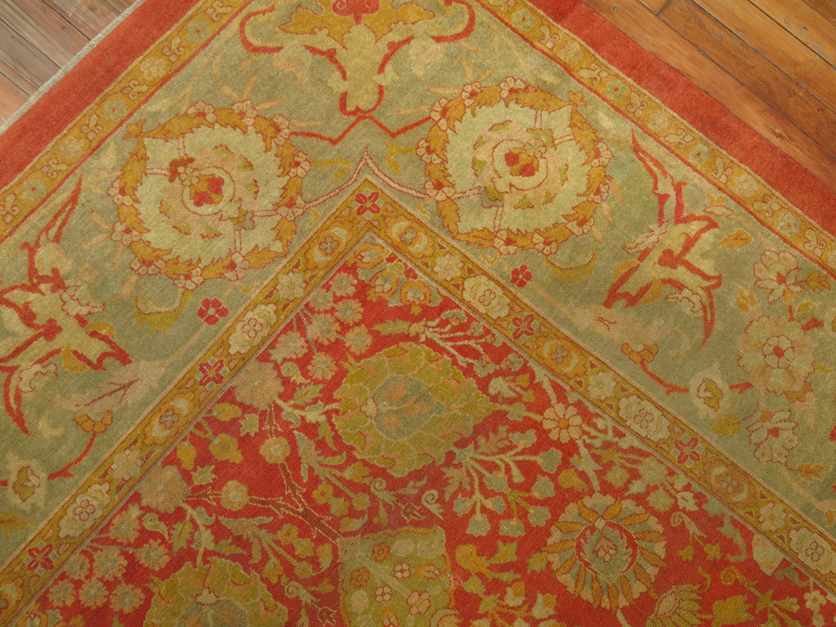 Superfine Antique Indian Agra Rug For Sale 2