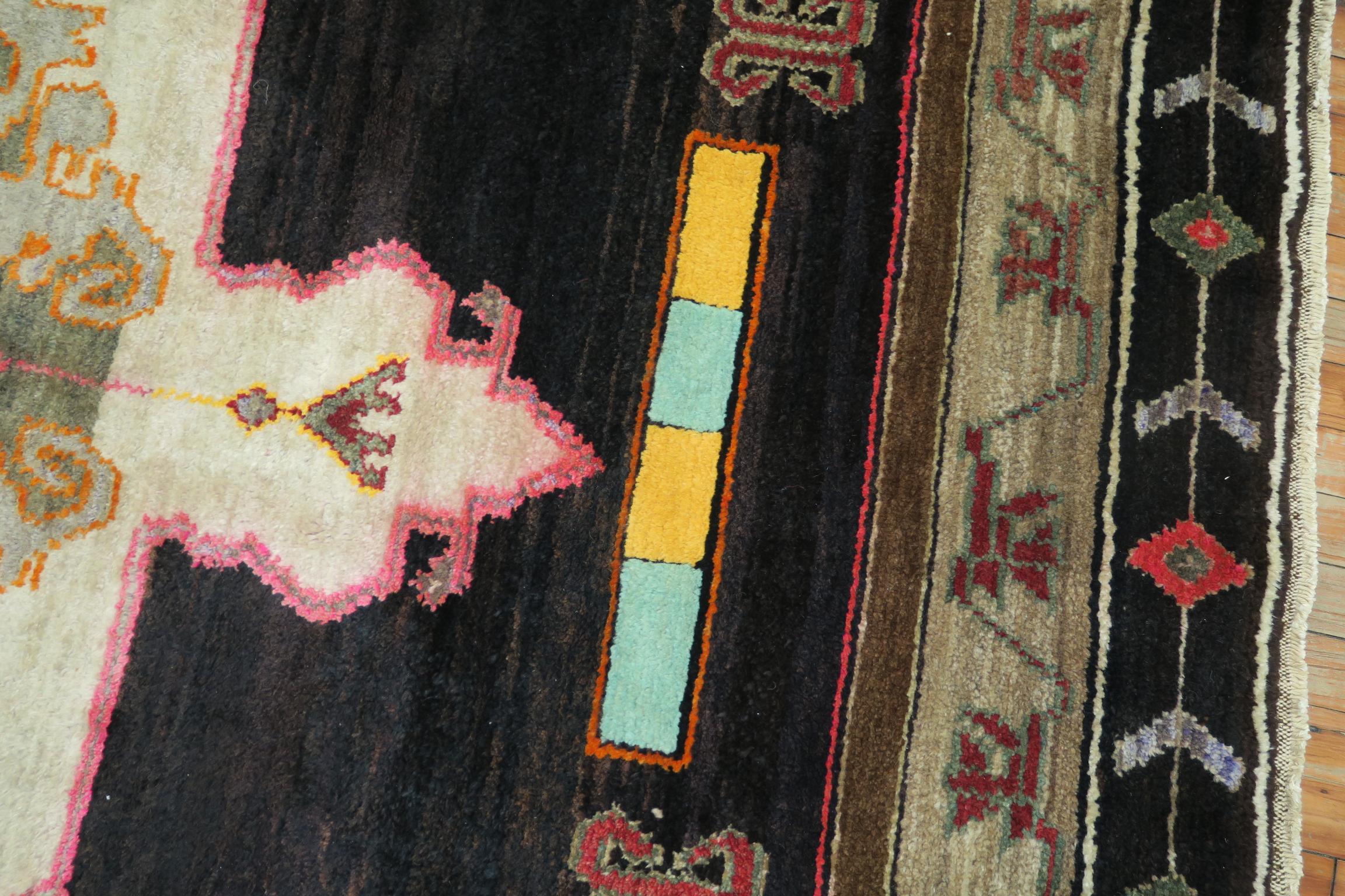 20th Century Superfluous Square Bohemian Turkish Rug For Sale