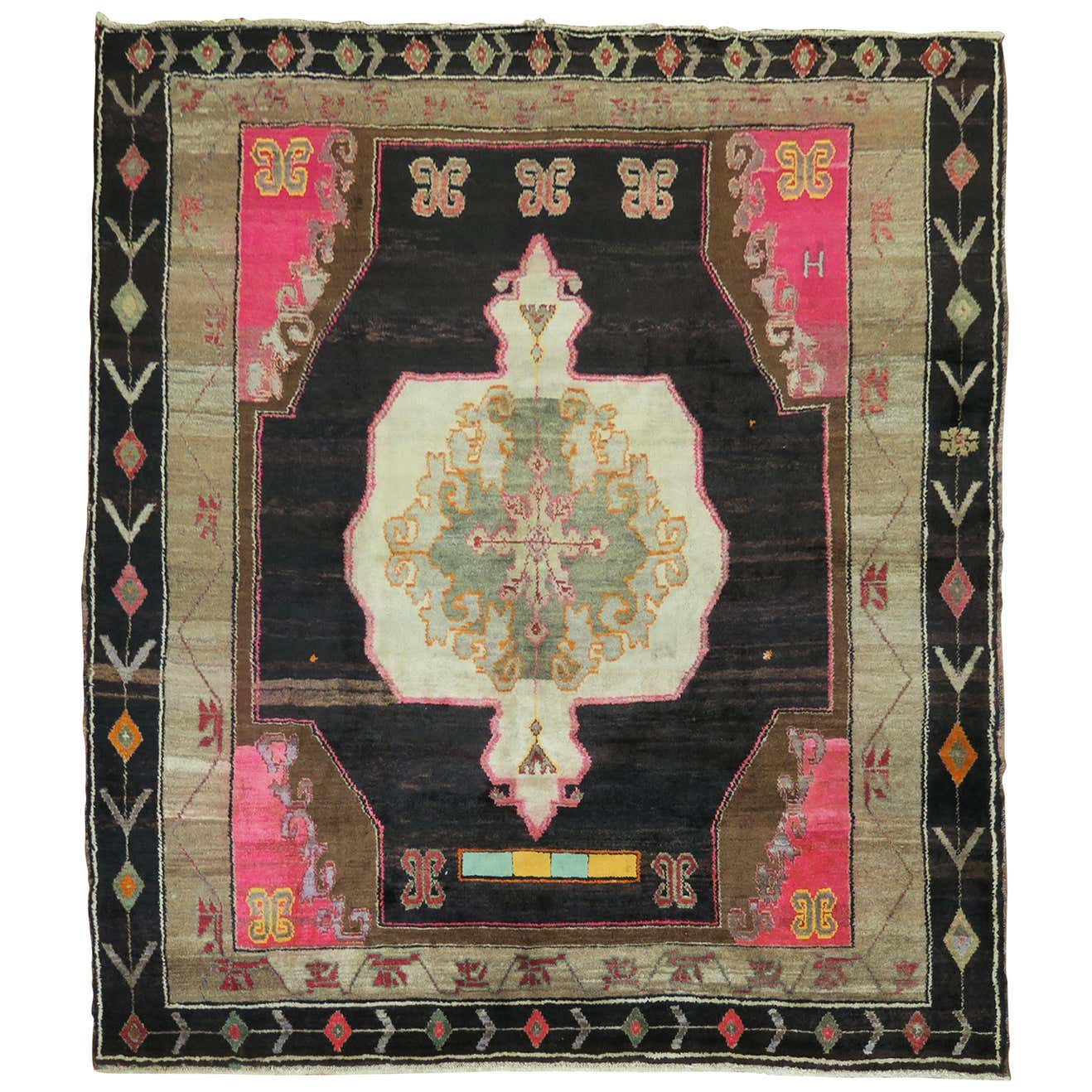 Superfluous Square Bohemian Turkish Rug For Sale at 1stDibs