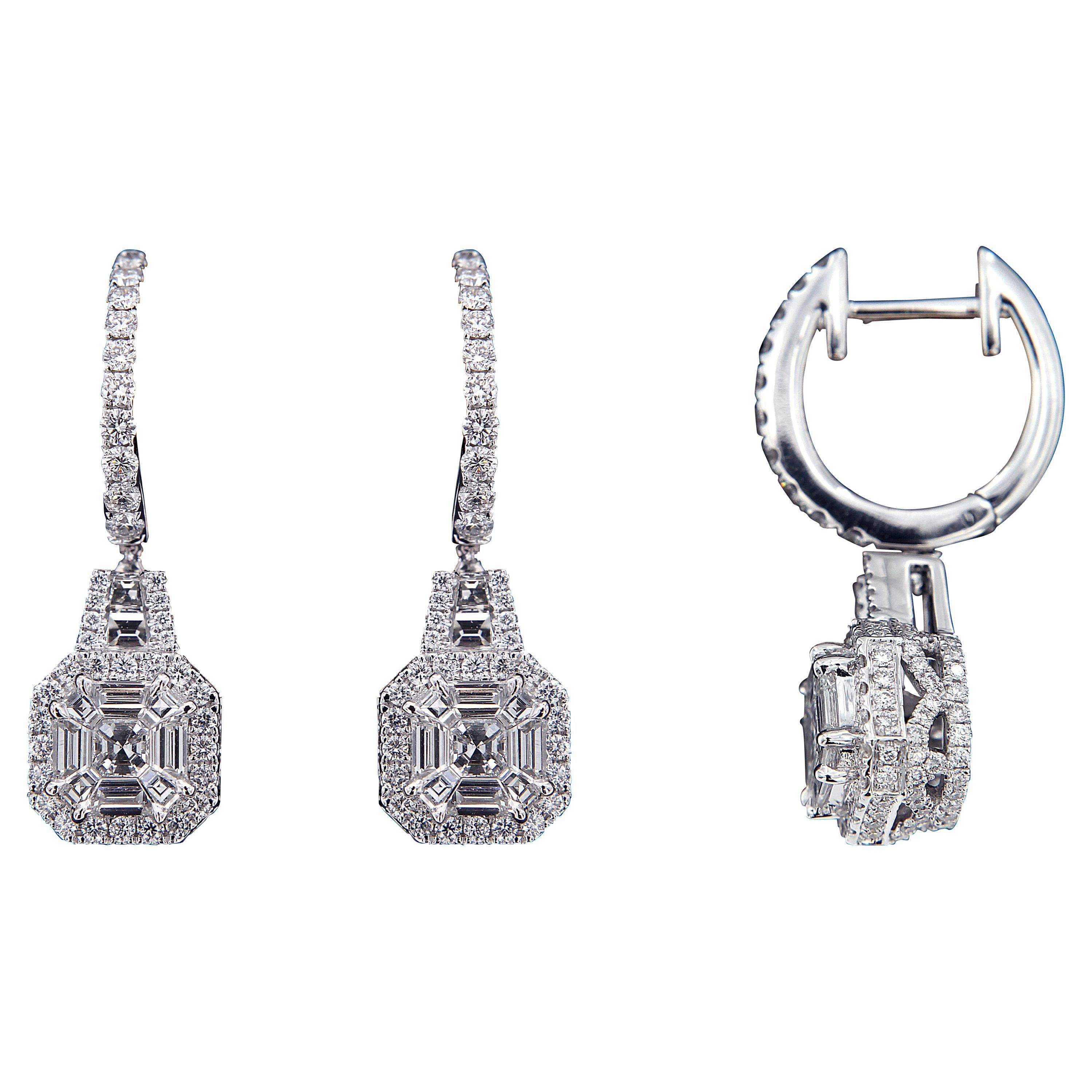 Yemyungji Diamond 18 Karat White Gold Blooming Earrings For Sale at 1stDibs