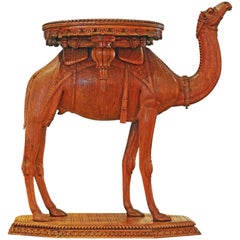 Superior 19th Century Anglo-Indian Elaborately Carved Hardwood Camel Table