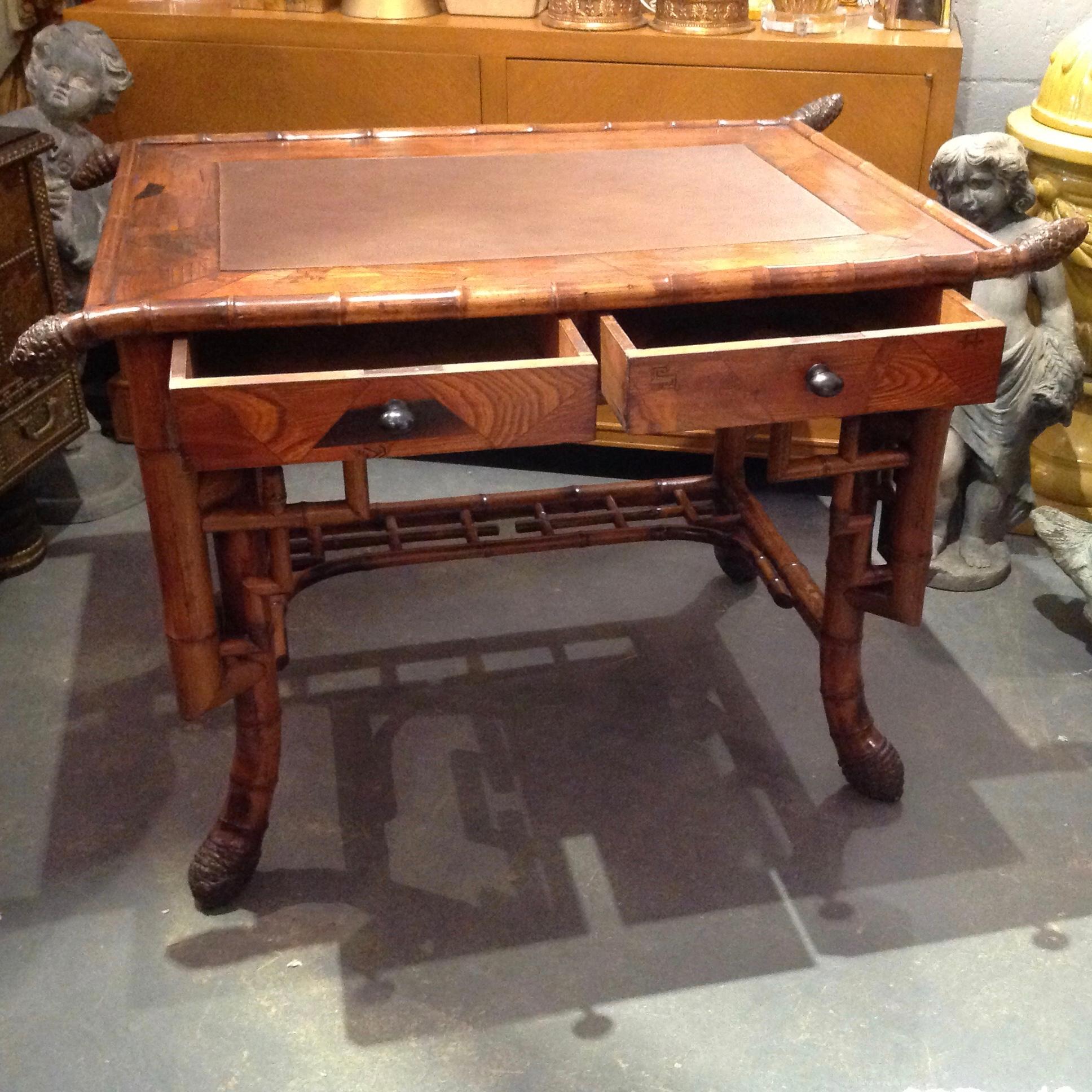 Superior 19th Century Bamboo Desk In Good Condition In West Palm Beach, FL