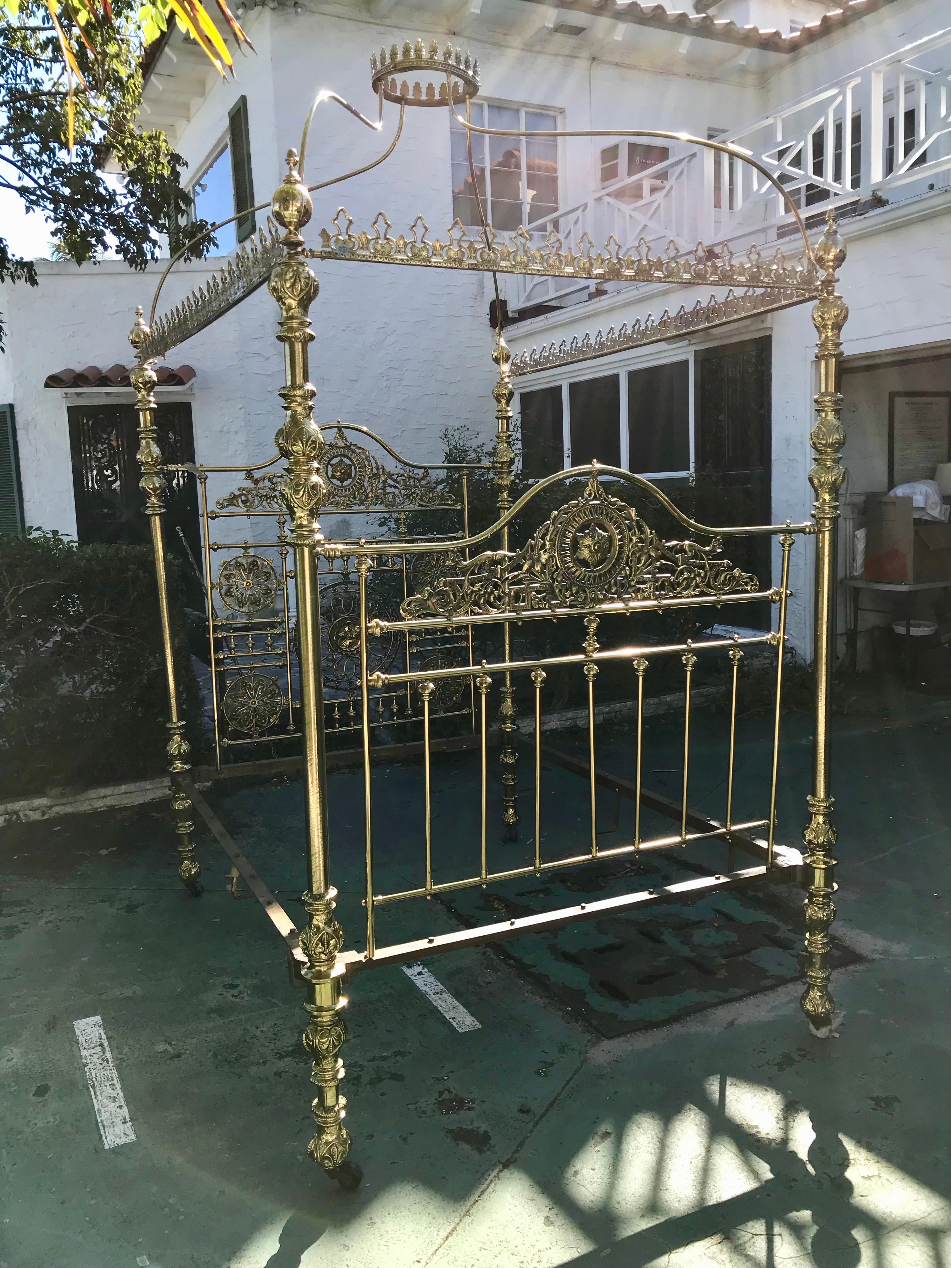 A gift from the King of Morocco decades ago to a lady who later became a Palm Beach resident
(provenance will be provided).
The bed is elaborately cast and appointed with a 