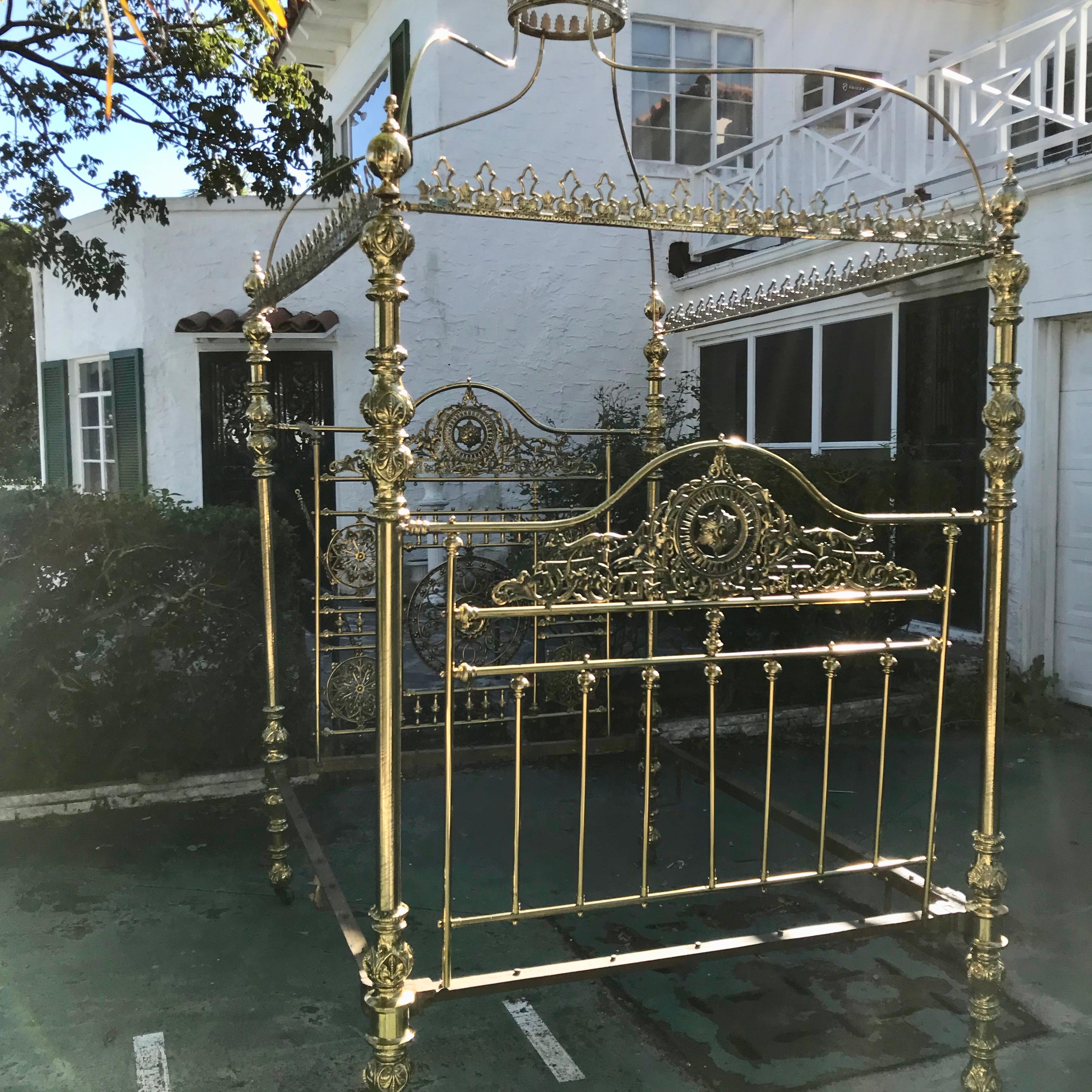 Superior 19th Century Moroccan Brass Bed 2