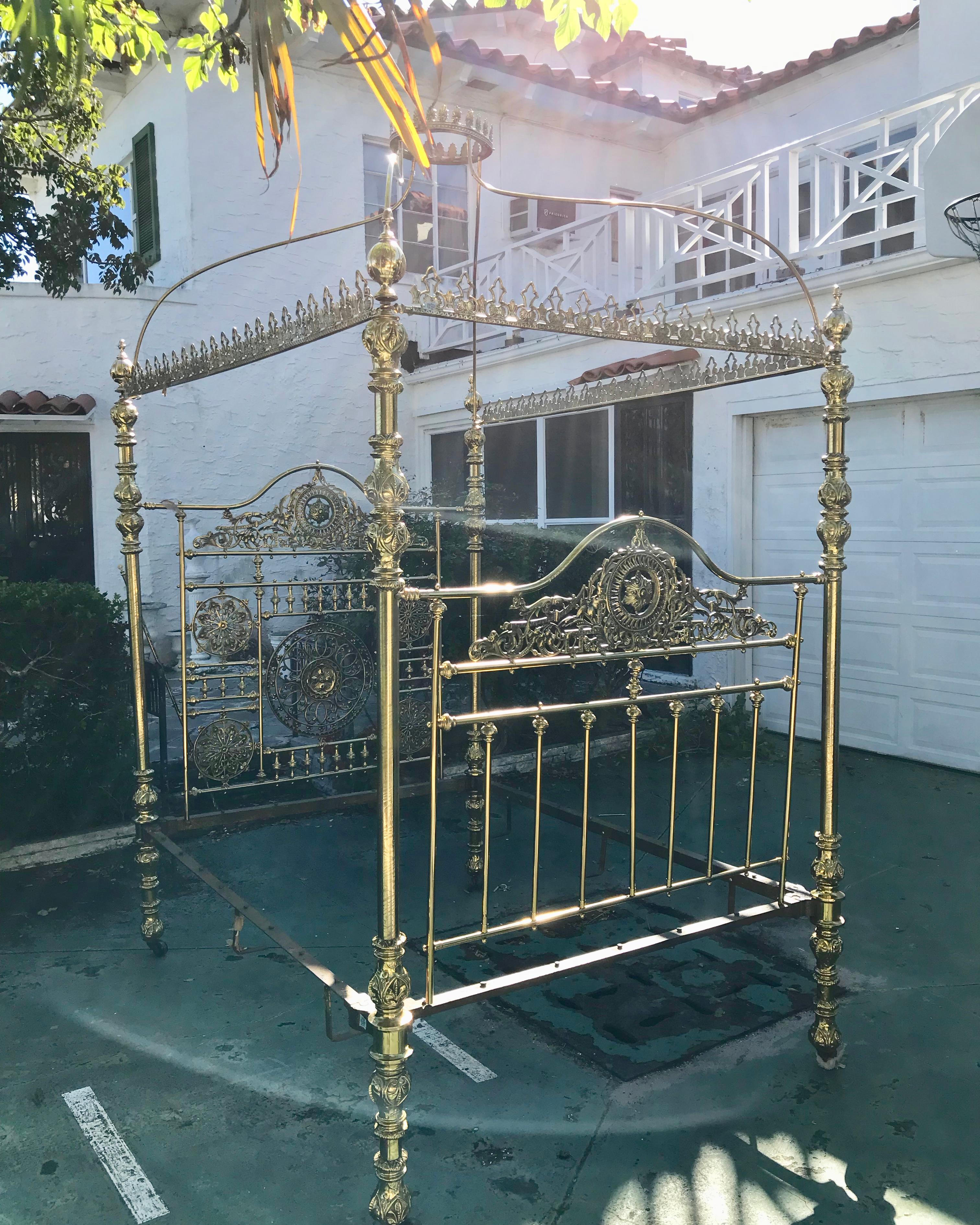 Superior 19th Century Moroccan Brass Bed 3