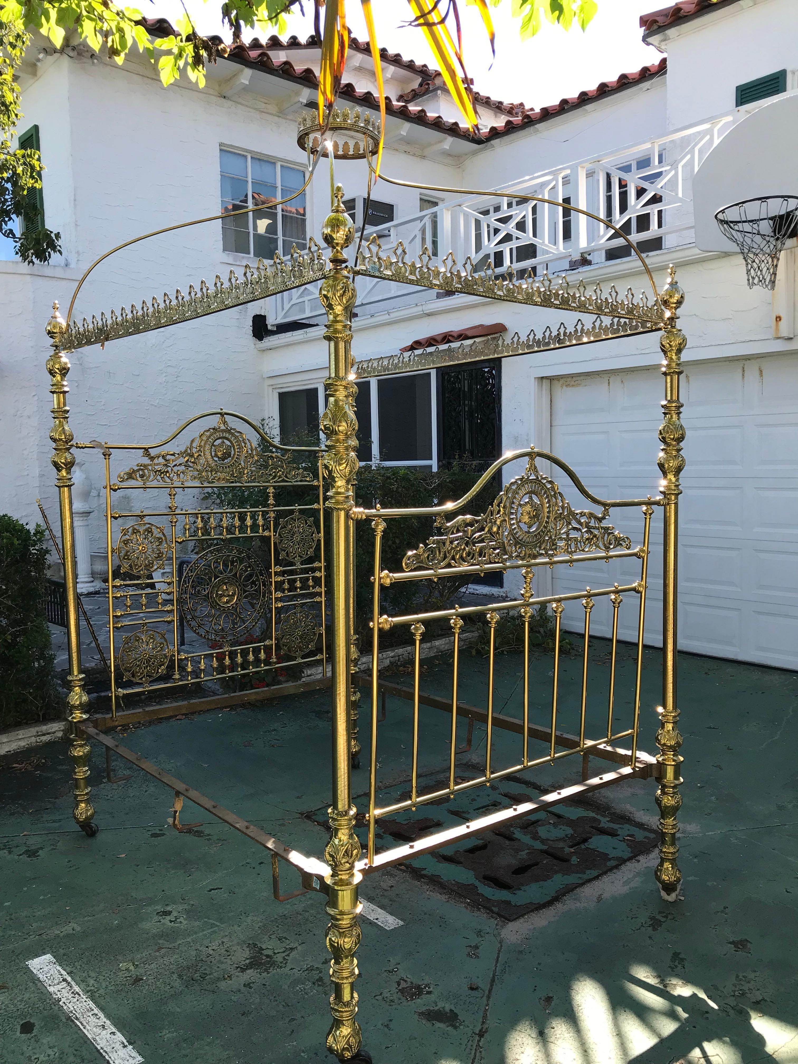 Superior 19th Century Moroccan Brass Bed 5