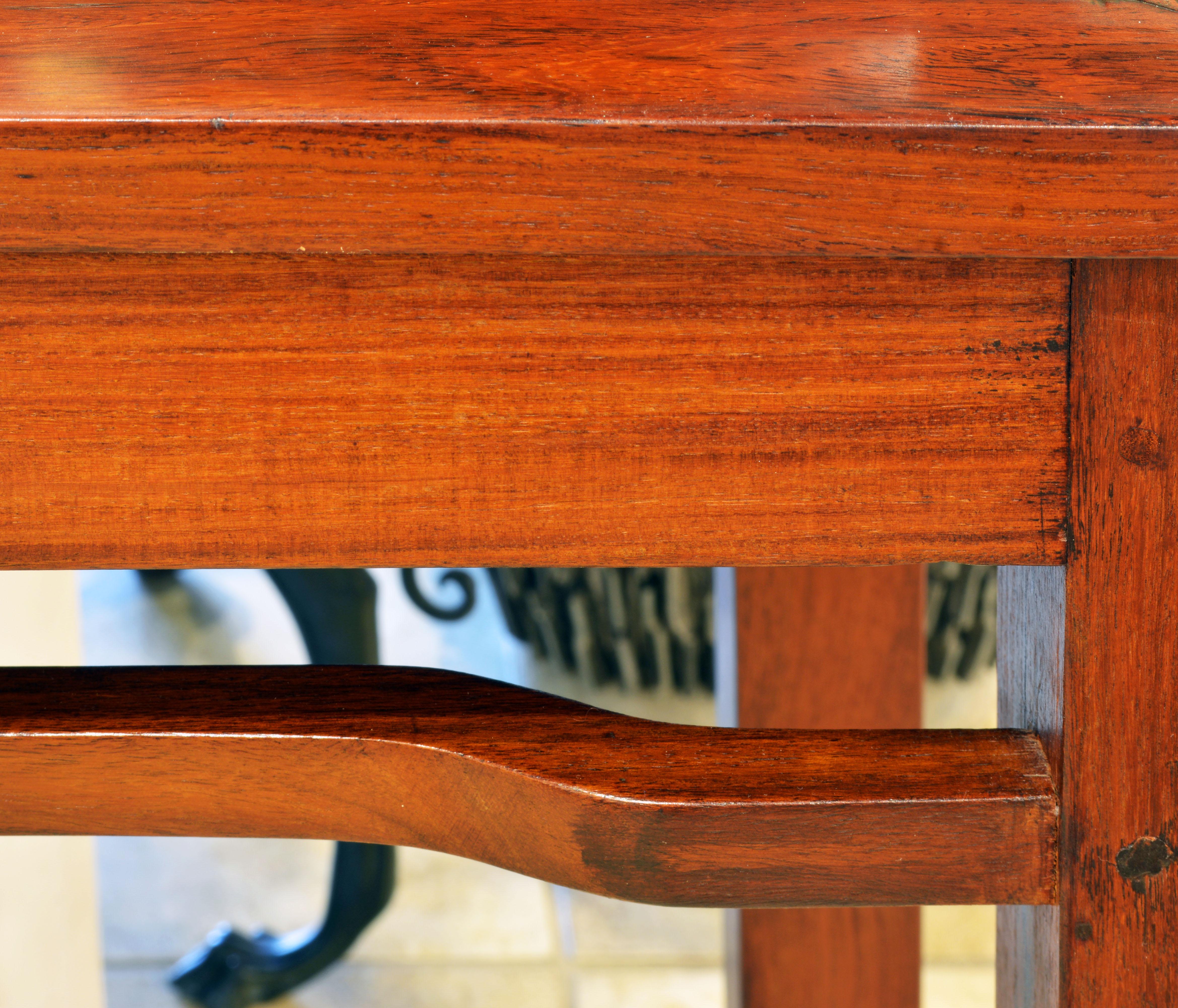 Superior 20th Century Anglo-Chinese Style Brass Inlaid Hardwood Game Table In Good Condition In Ft. Lauderdale, FL