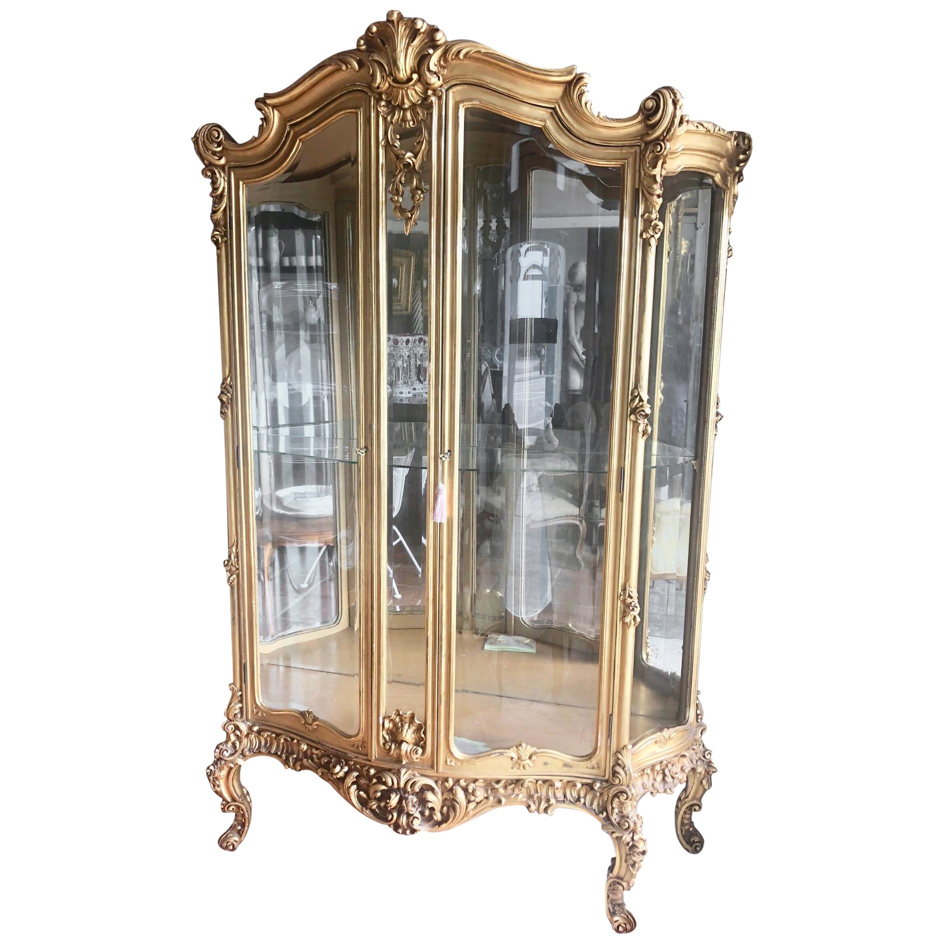 Superior and Large 19th Century Louis XV Style Display Cabinet