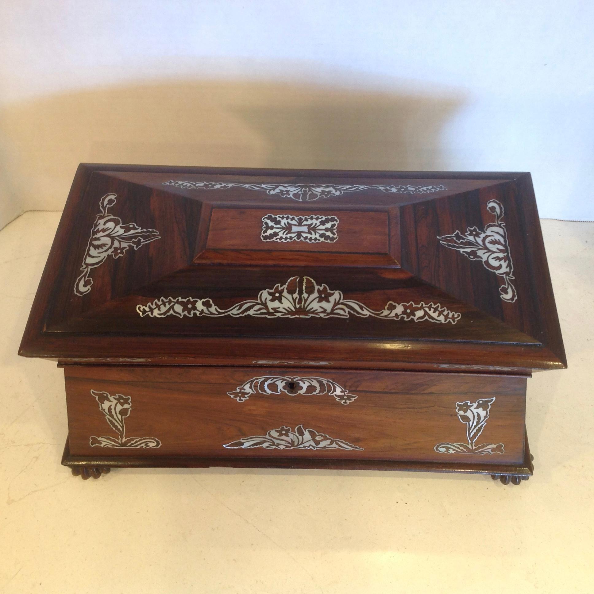 Inlay Superior Anglo Indian Tea Caddy For Sale