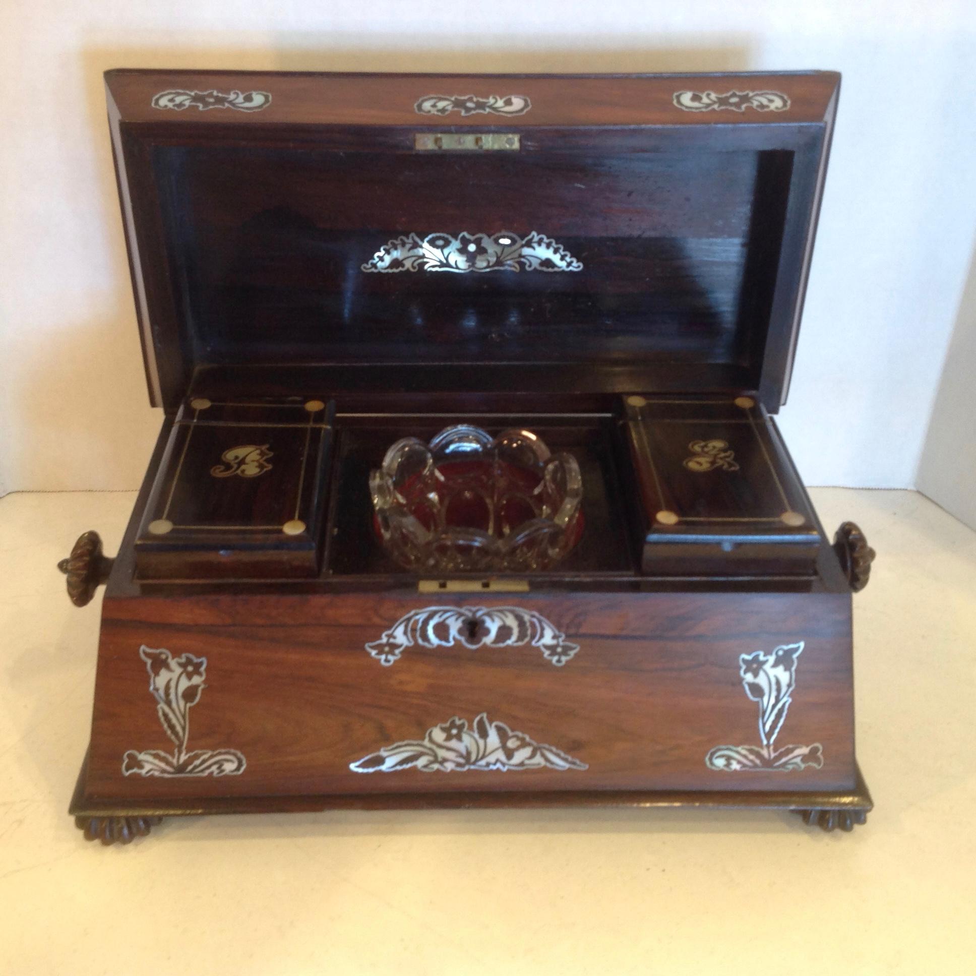 Mother-of-Pearl Superior Anglo Indian Tea Caddy For Sale