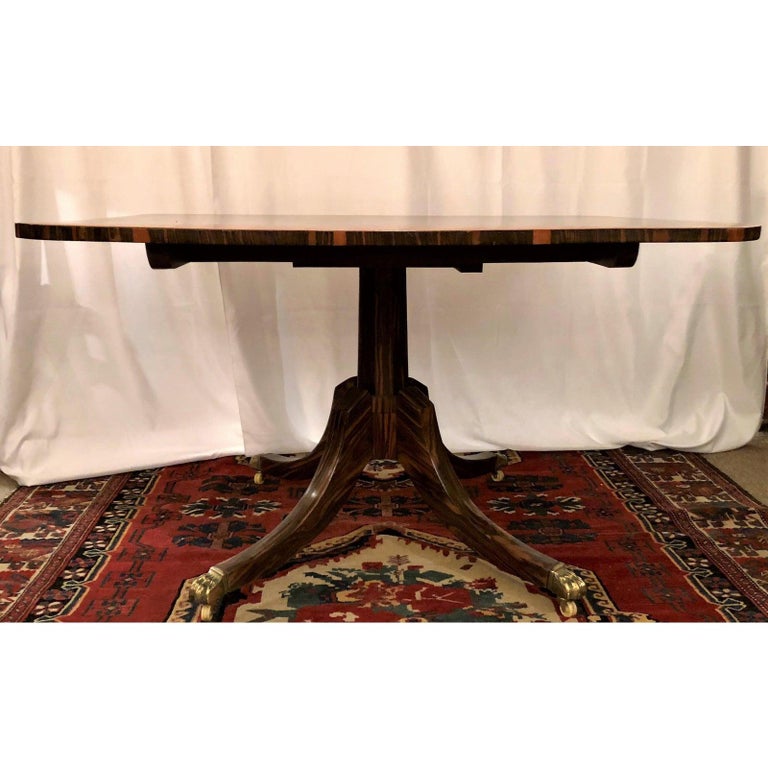 Superior Antique 19th Century Rare "Zebra Wood" Table For Sale at 1stDibs