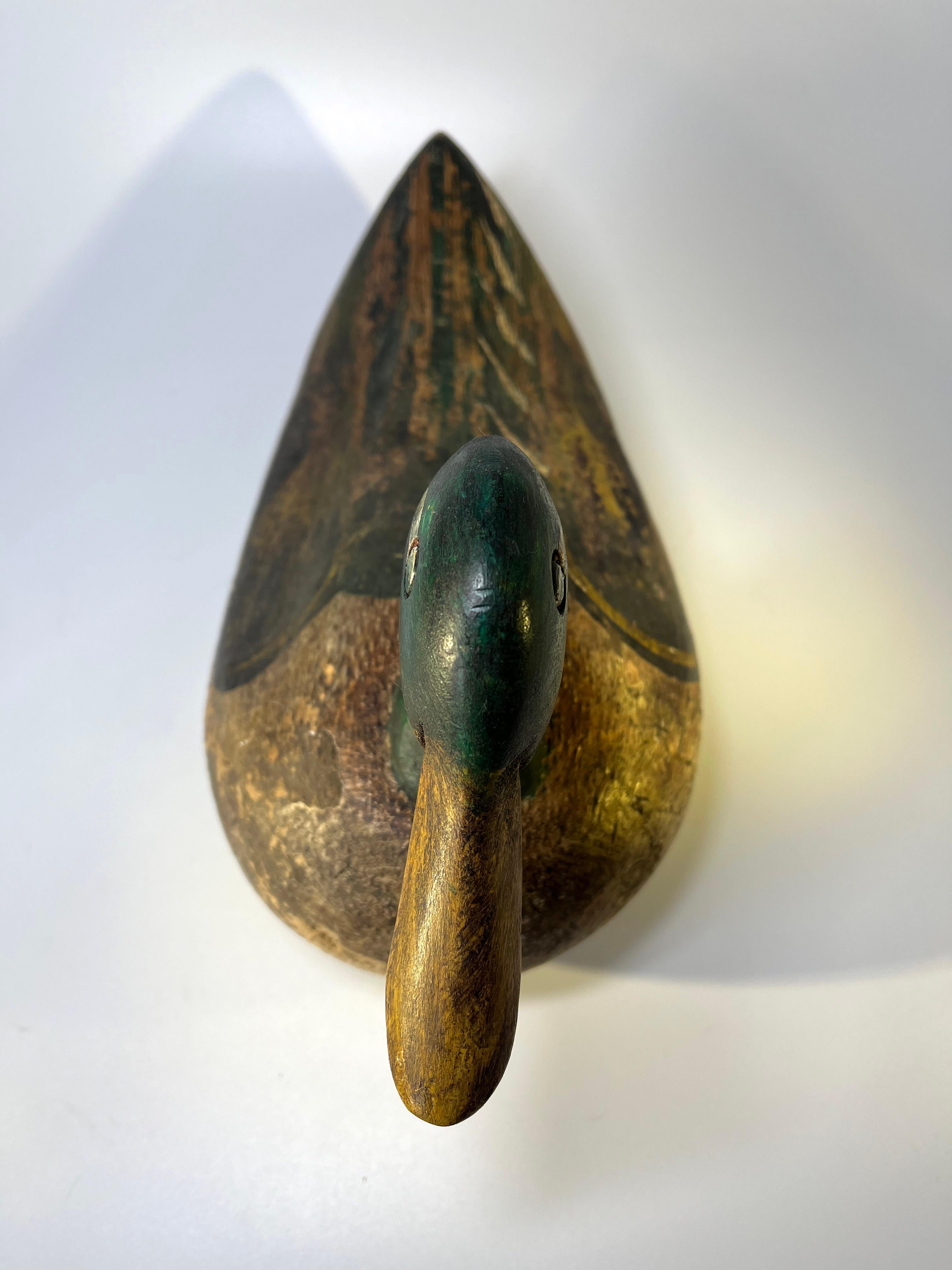 Superior Antique English Cork Mallard Decoy Duck, Early 20th Century For Sale 1