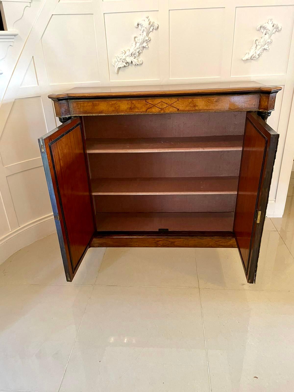 Superior Quality Antique Victorian Inlaid Burr Walnut Side Cabinet 12
