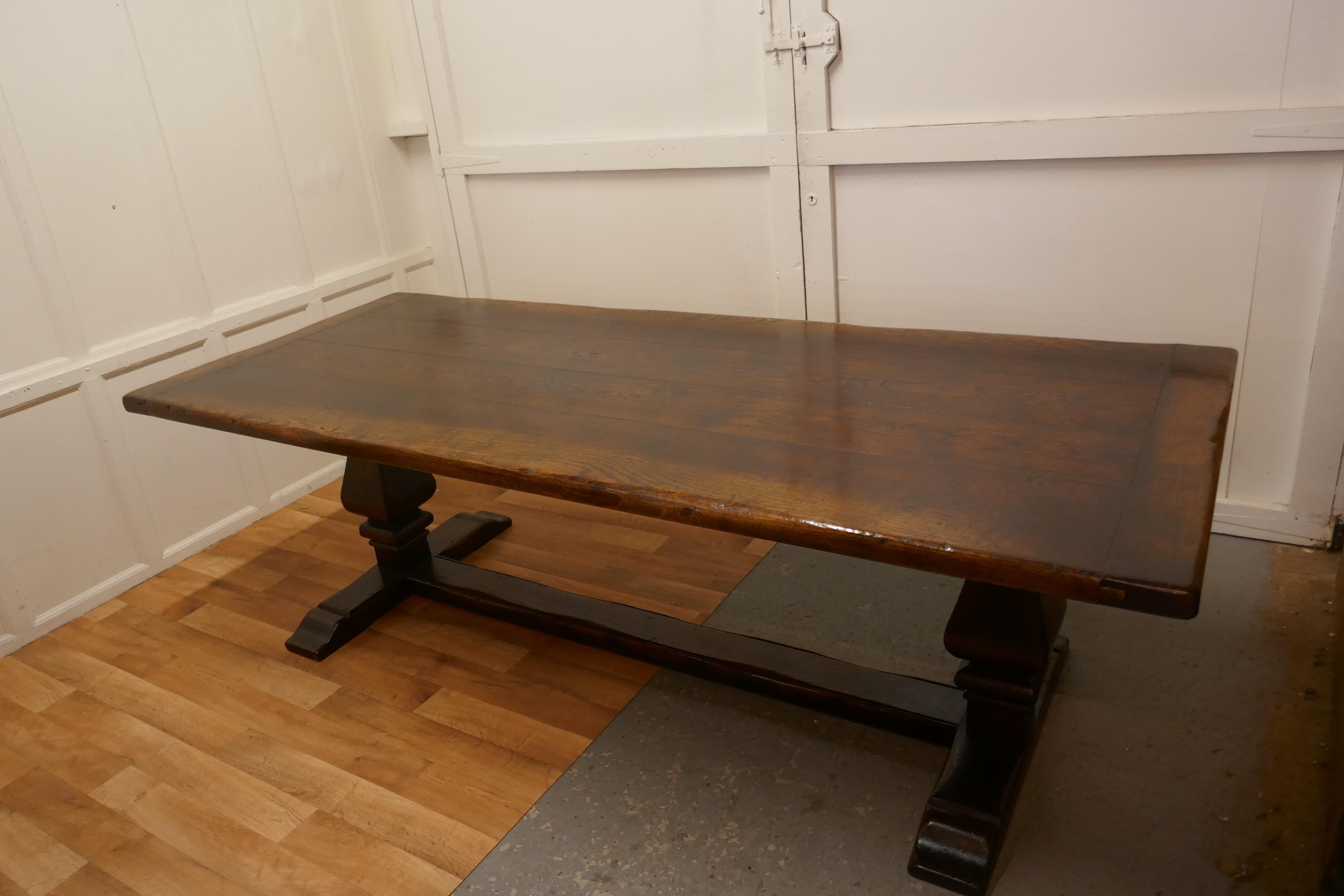 arts and crafts oak dining table