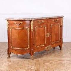 Superior Quality Louis XV Kingwood Marble Topped Buffet
