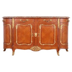 Superior Quality Louis XV Kingwood Marble Topped Buffet