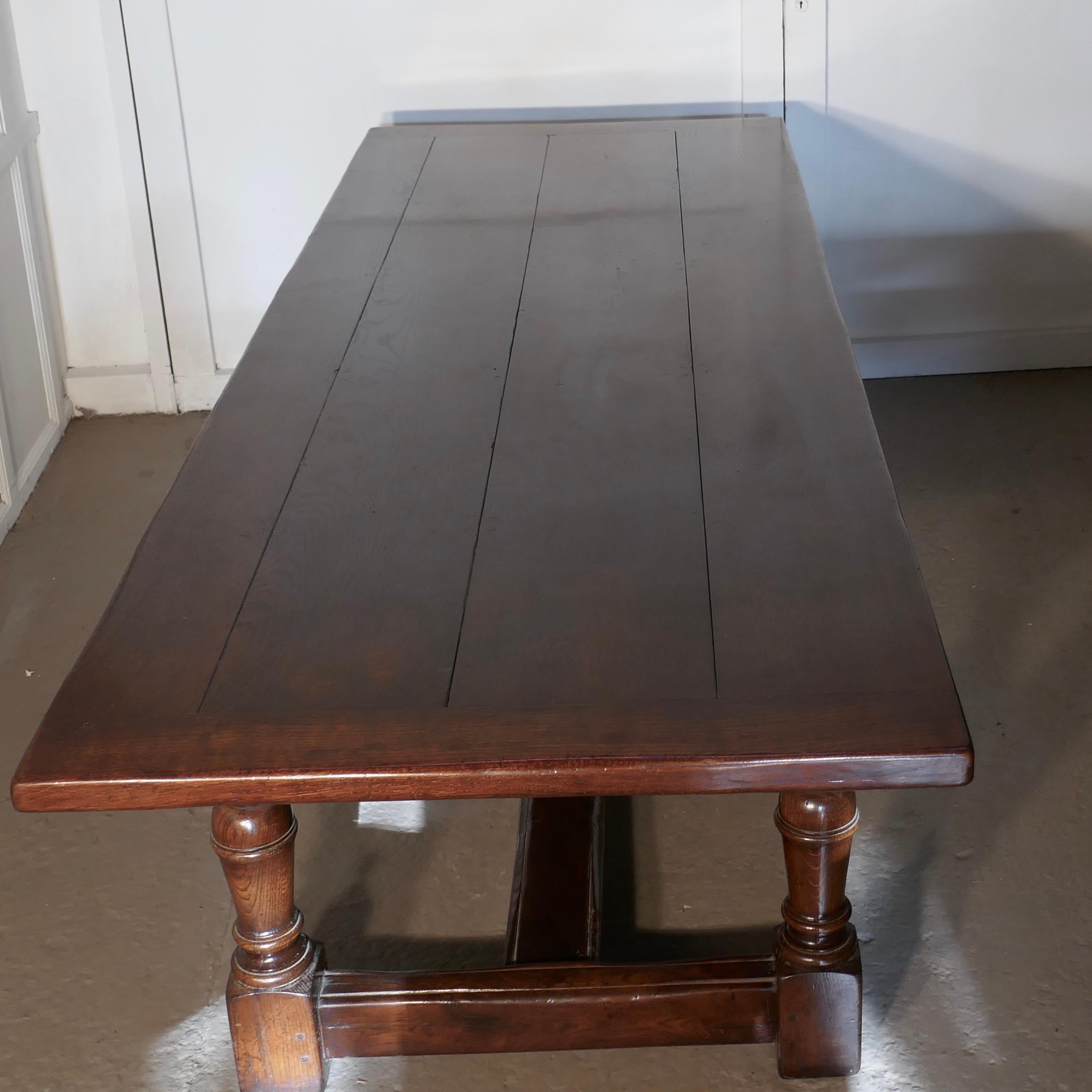 20th Century Superior Quality Oak Refectory Dining Table