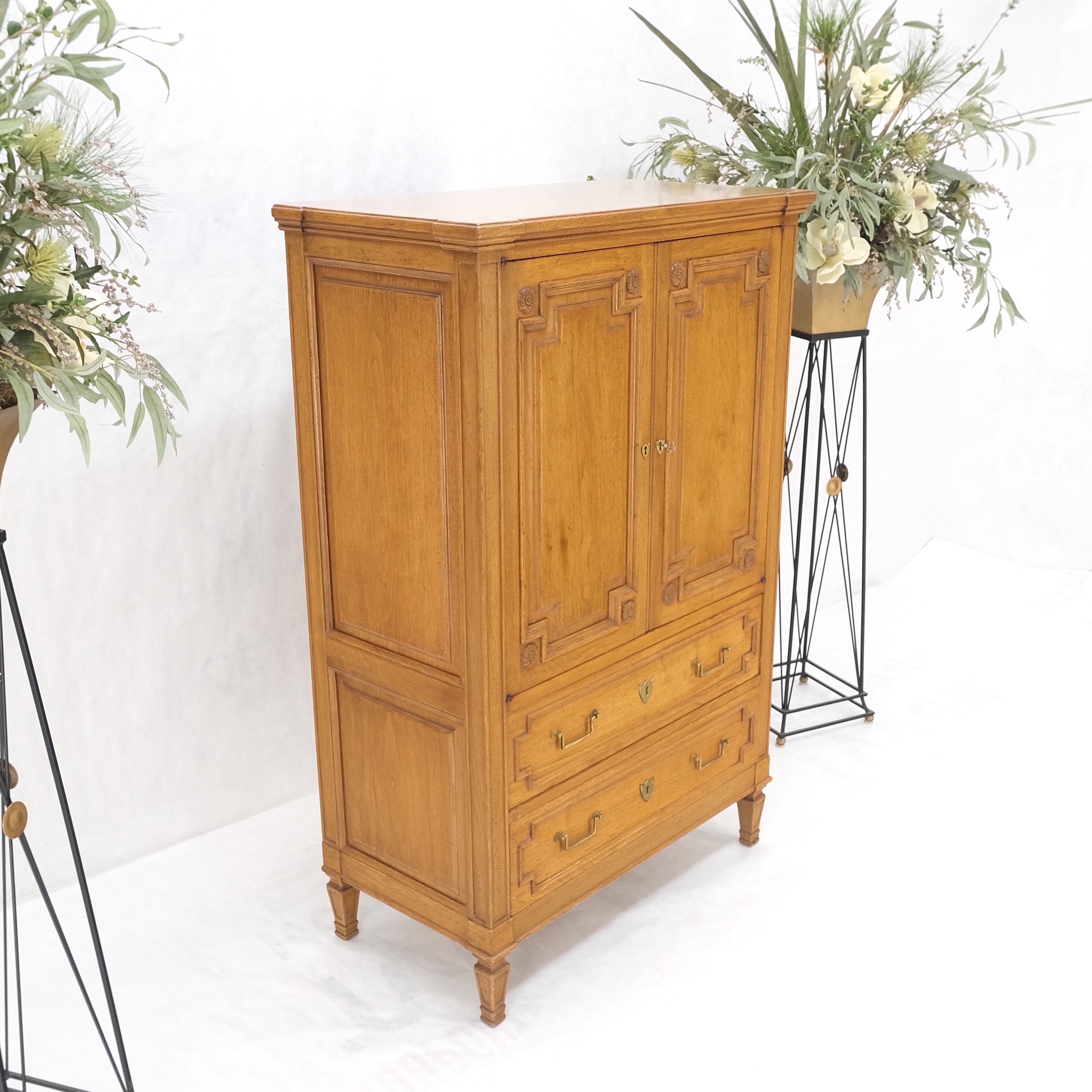 Mid-Century Modern Superior Quality Raised Panel High Chest Dresser Cabinet Dresser MINT! For Sale