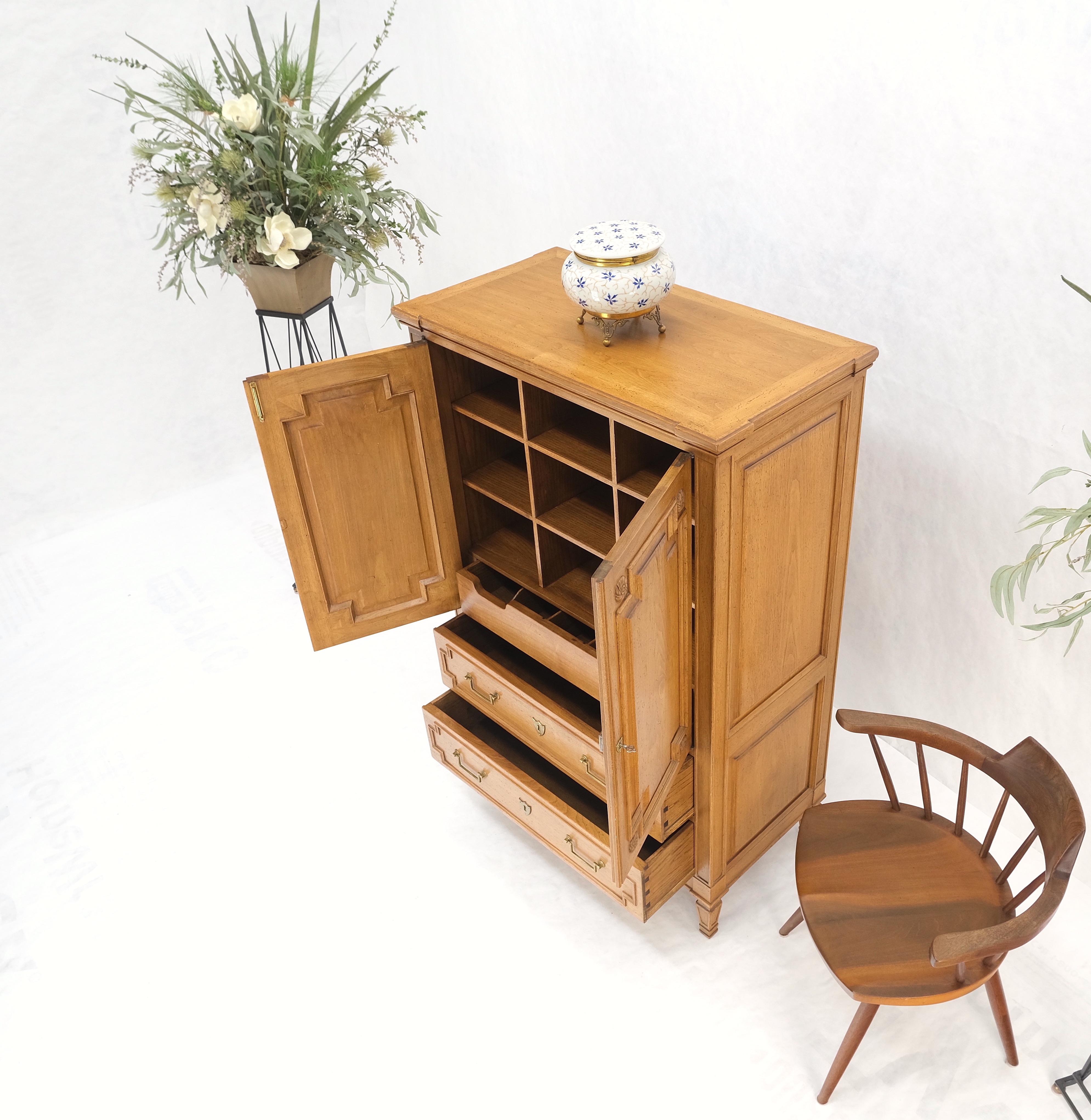 Brass Superior Quality Raised Panel High Chest Dresser Cabinet Dresser MINT! For Sale