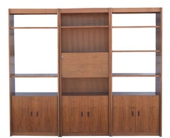 Superior Strength Danish Teak Three-Piece Bookcase with Drinks Cabinet