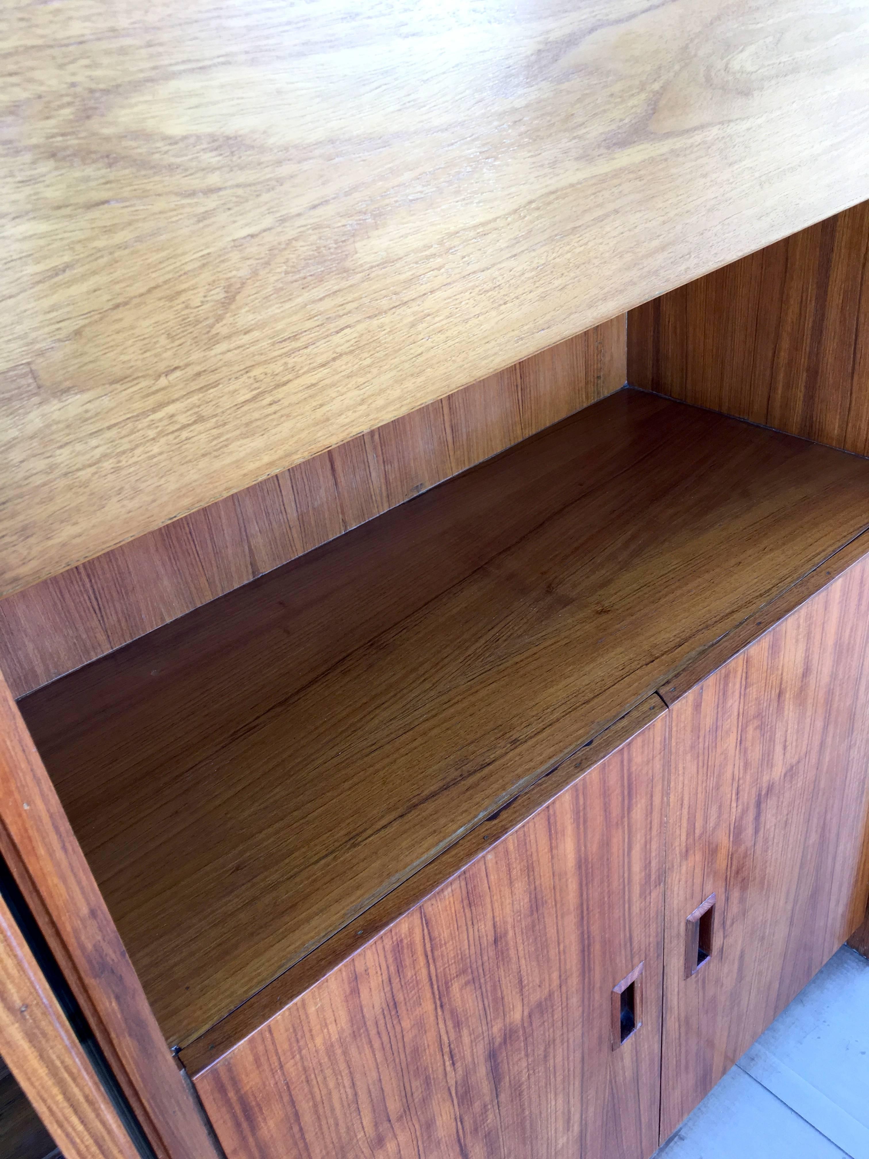 20th Century Superior Strength Danish Teak Three-Piece Bookcase with Drinks Cabinet