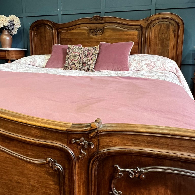 Superking 6', Antique French Walnut Bedstead at 1stDibs