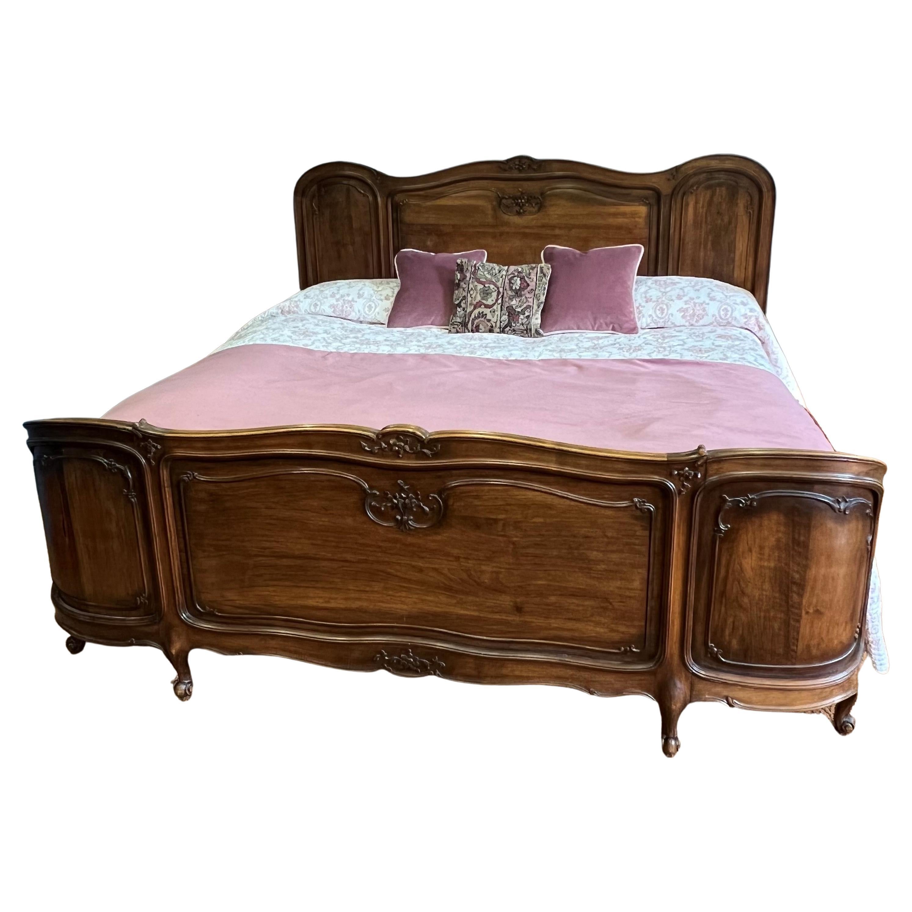 Superking 6', Antique French Walnut Bedstead