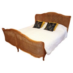 Superking French Antique Corbeille Caned Bed