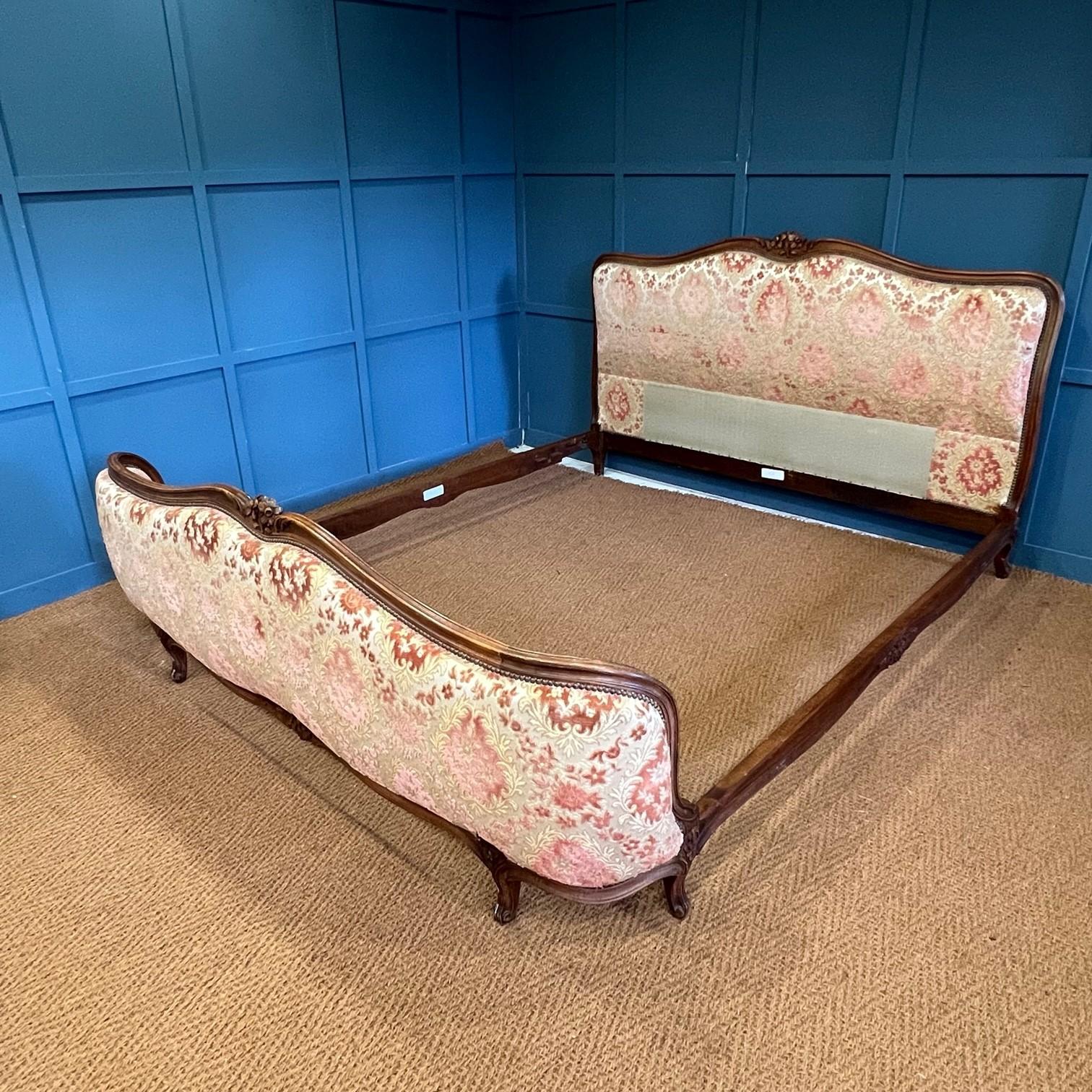 20th Century Superking 6', French Upholstered Bed with Extra Length