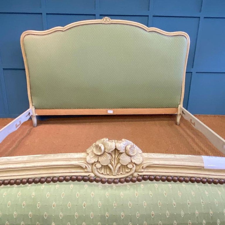Superking, French Upholstered Antique Bed at 1stDibs