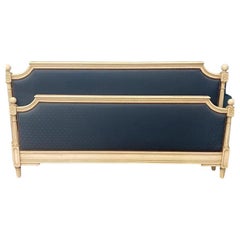 Super King Antique French Painted and Upholstered Bed