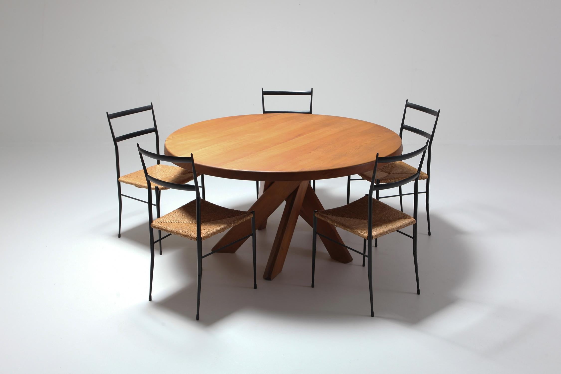 Superleggera-Stuhl von Gio Ponti für „De Bijenkorf“ aus schwarzem Metall und Schilfrohr 4