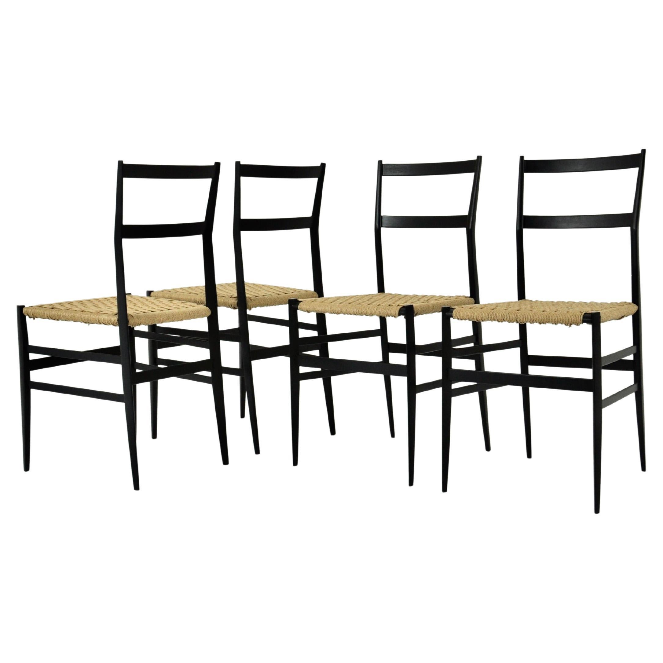 Superleggera Chairs by Gio Ponti for Cassina, 1950s Set of 4
