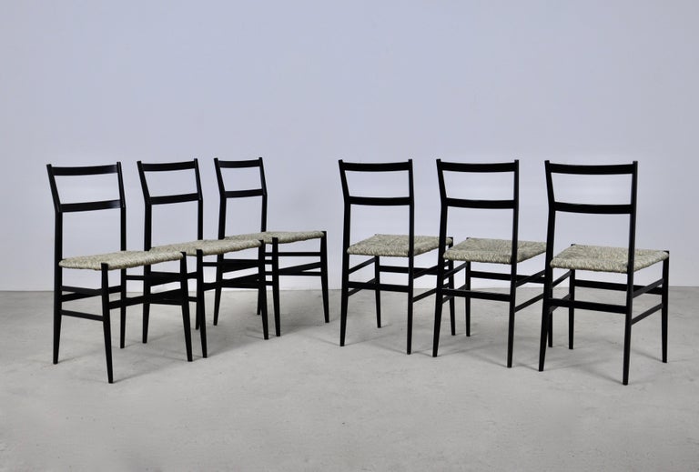 Superleggera Chairs by Gio Ponti for Cassina, 1950S Set of 6 For Sale 2