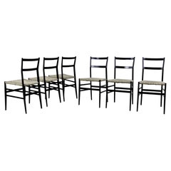 Superleggera Chairs by Gio Ponti for Cassina, 1950S Set of 6