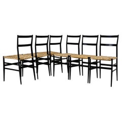 Chaises "Superleggera" par Gio Ponti pour Cassina, années 1950, ensemble de 6